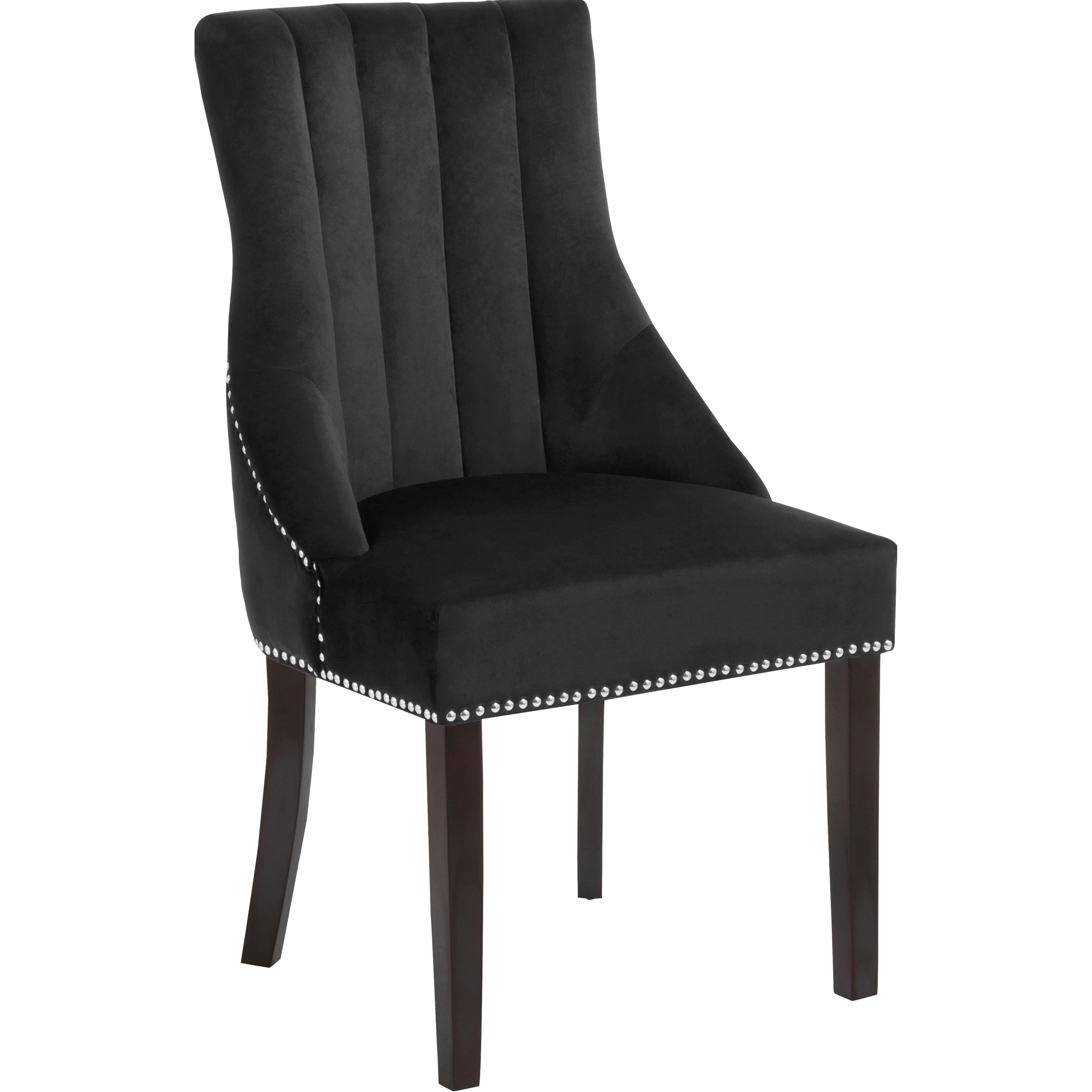 Meridian Oxford Black Velvet Dining Chair