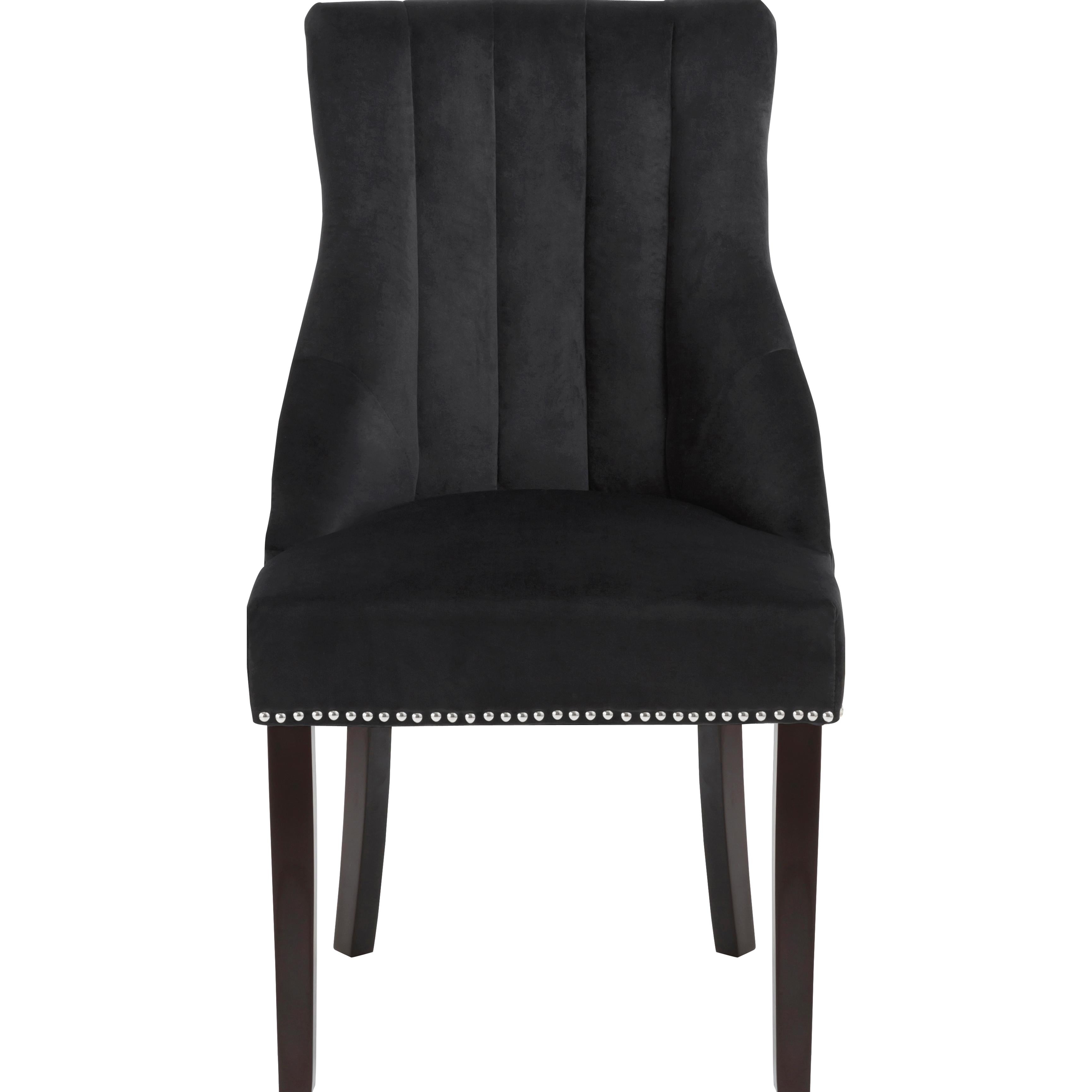 Meridian Oxford Black Velvet Dining Chair