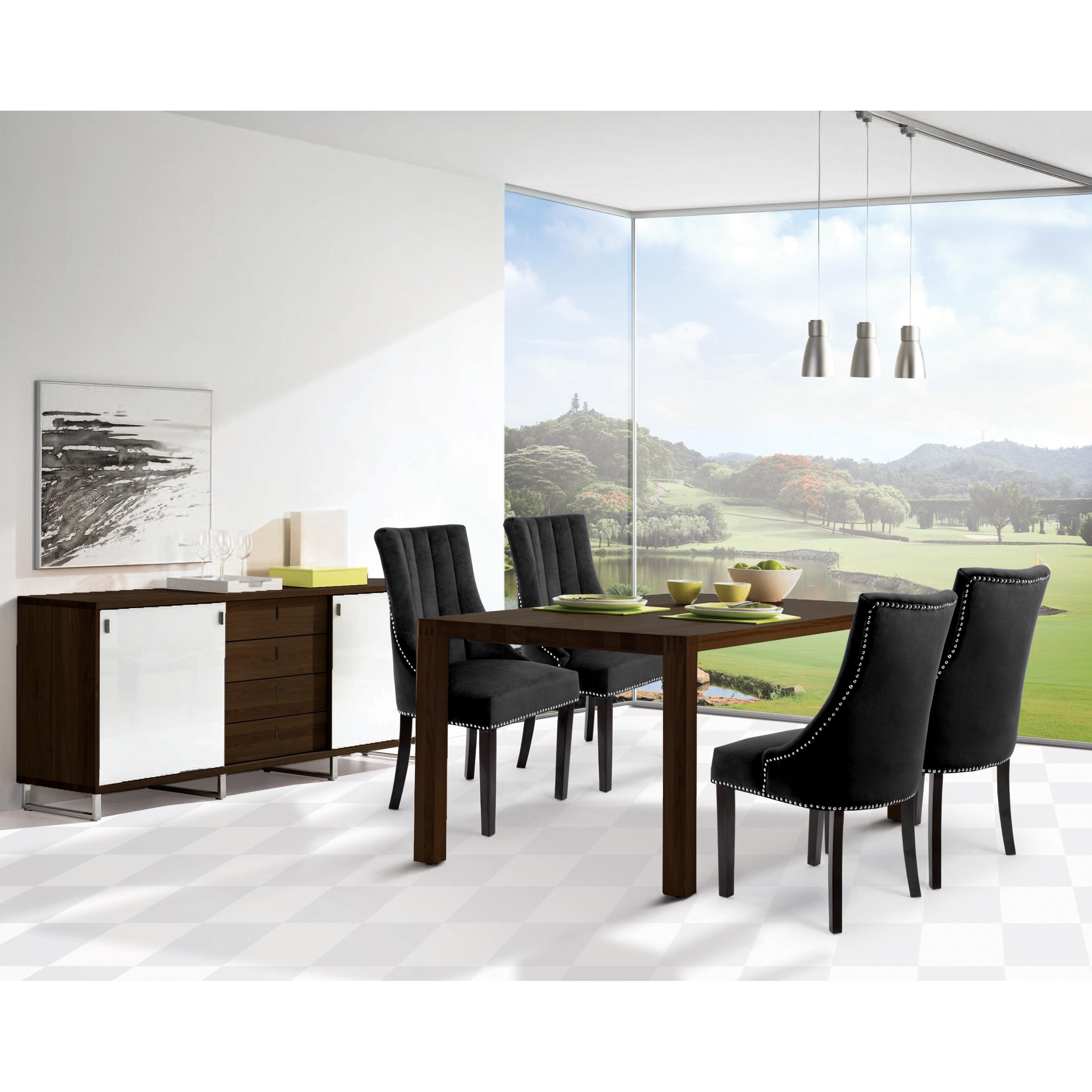 Meridian Oxford Black Velvet Dining Chair