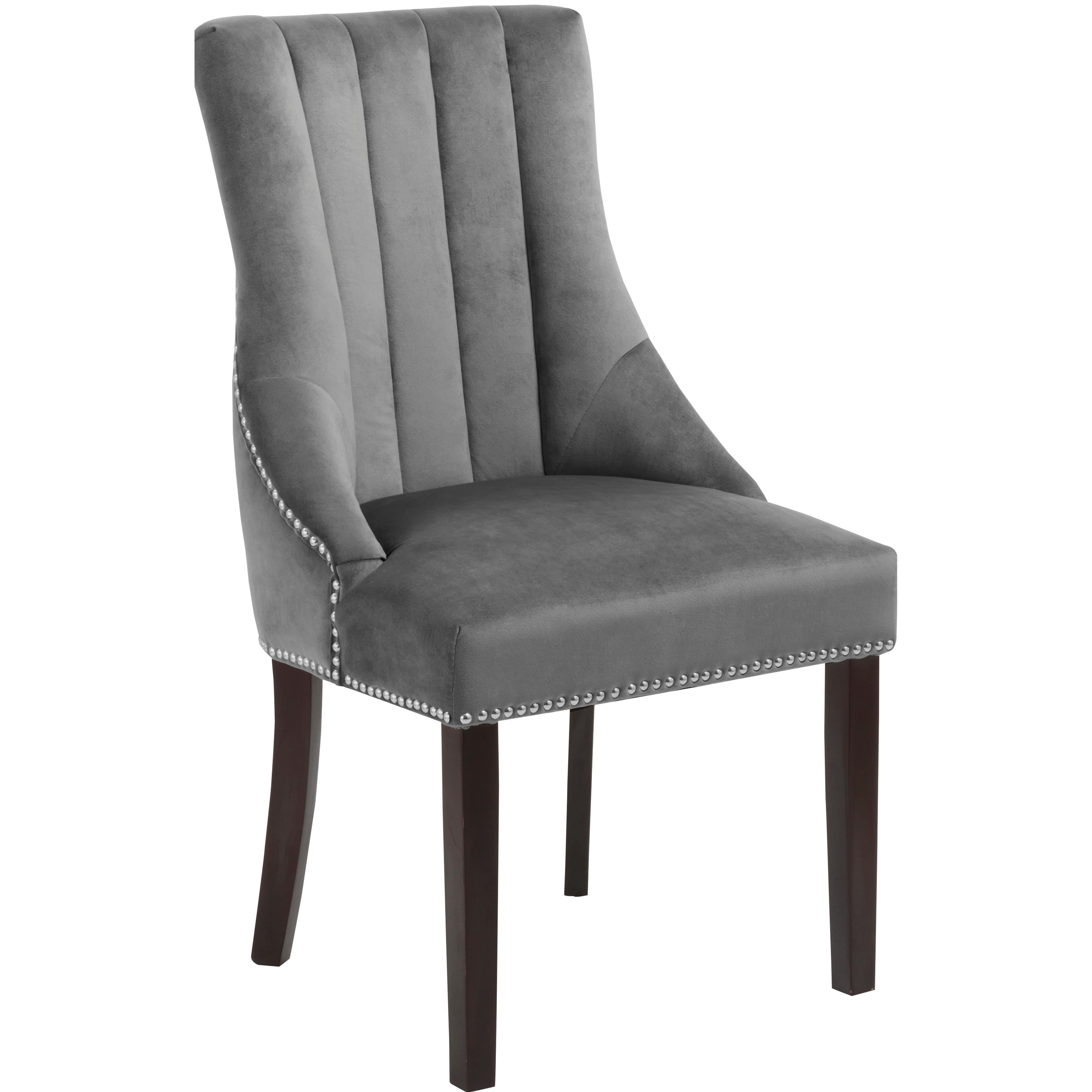 Meridian Oxford Grey Velvet Dining Chair
