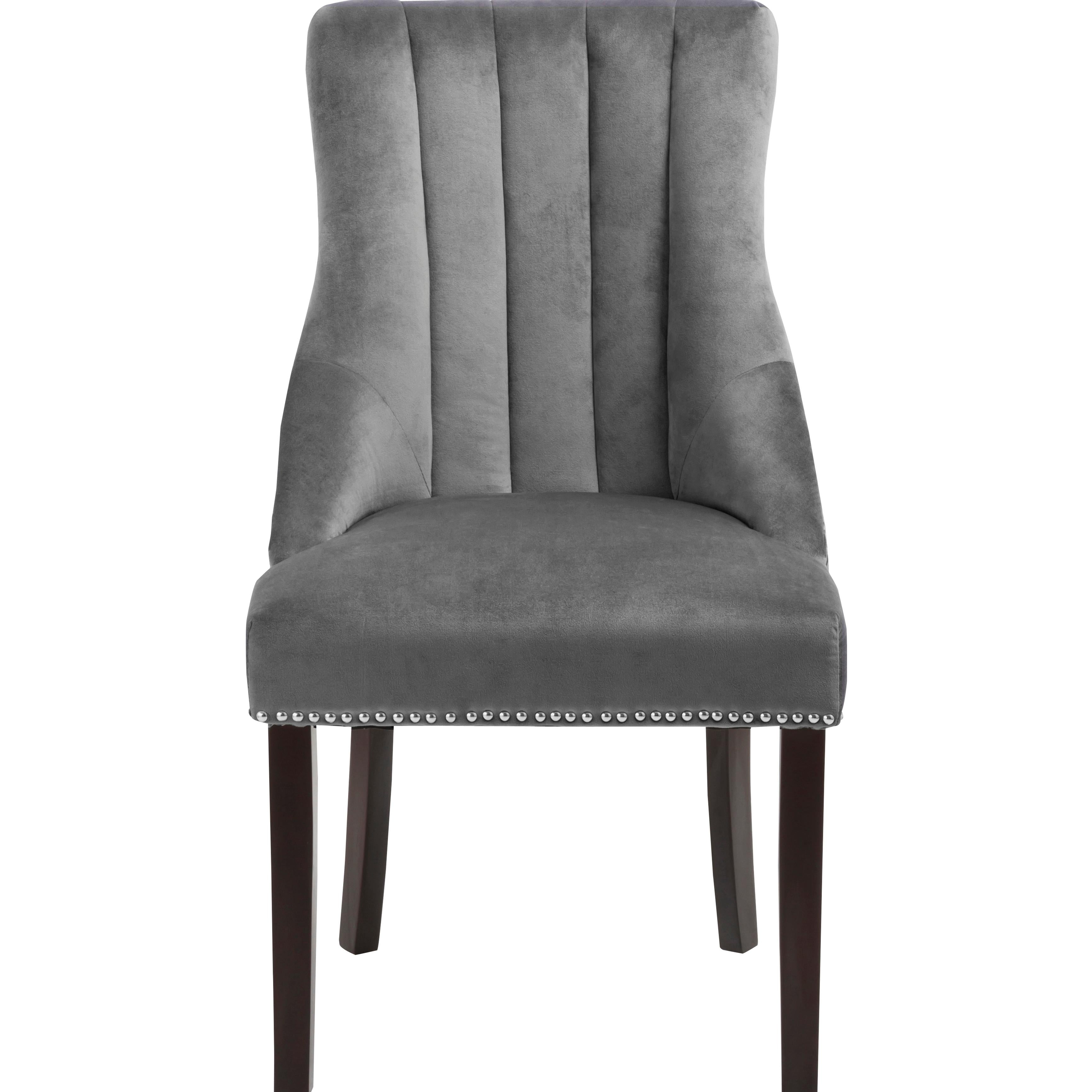 Meridian Oxford Grey Velvet Dining Chair