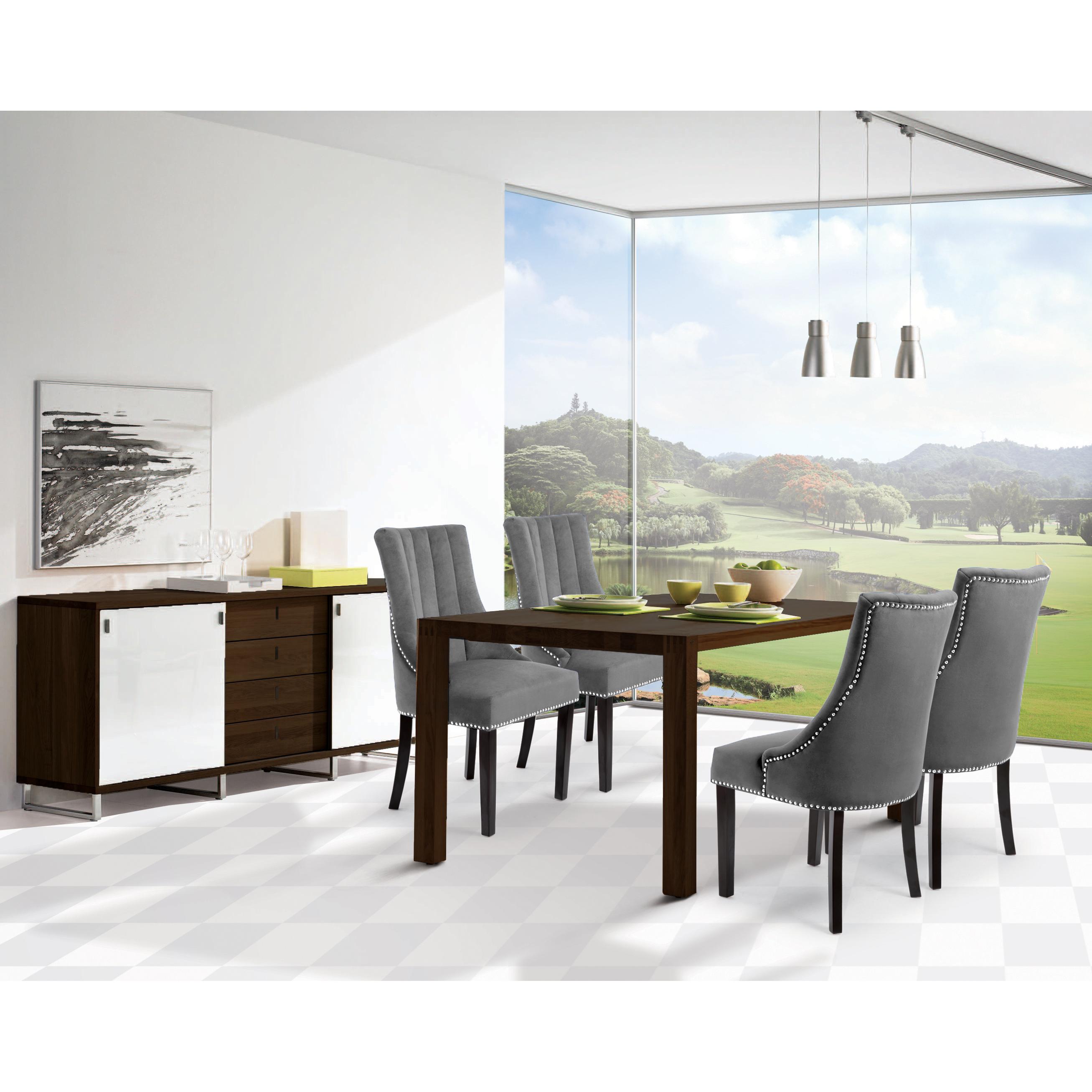 Meridian Oxford Grey Velvet Dining Chair