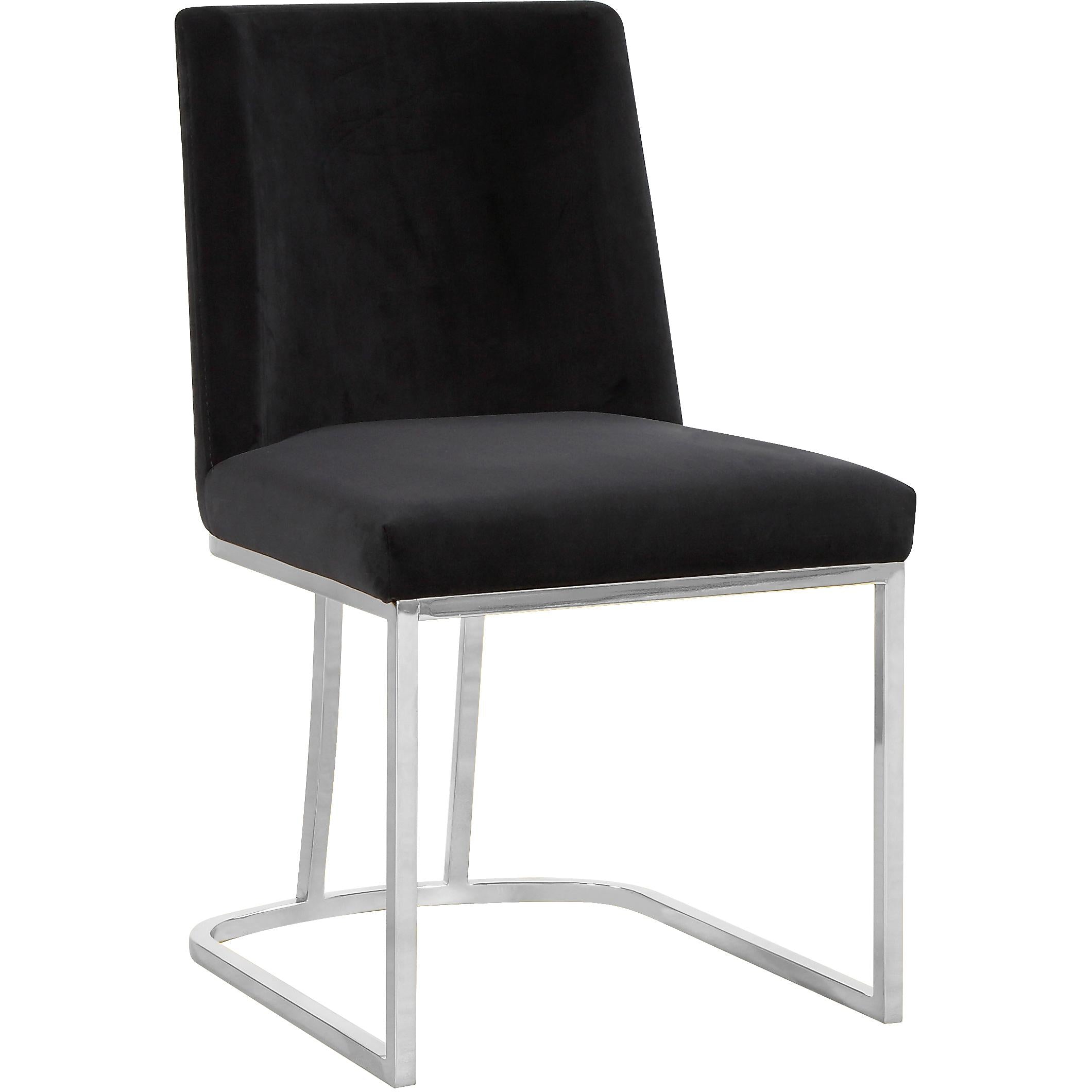 Meridian Heidi Black Velvet Dining Chair