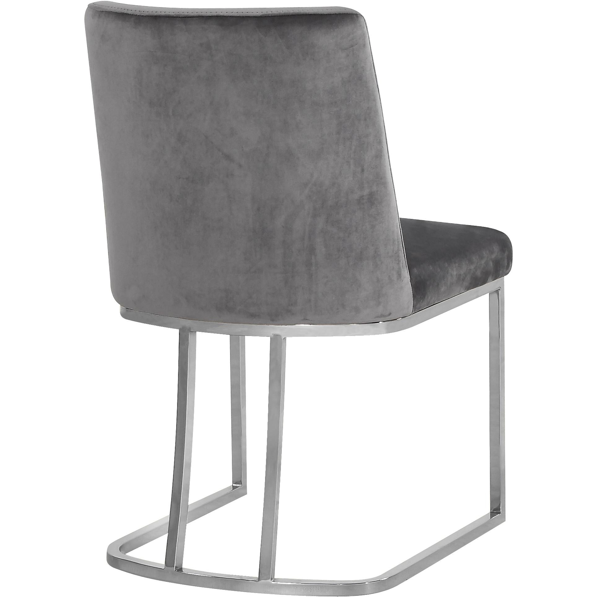 Meridian Heidi Grey Velvet Dining Chair