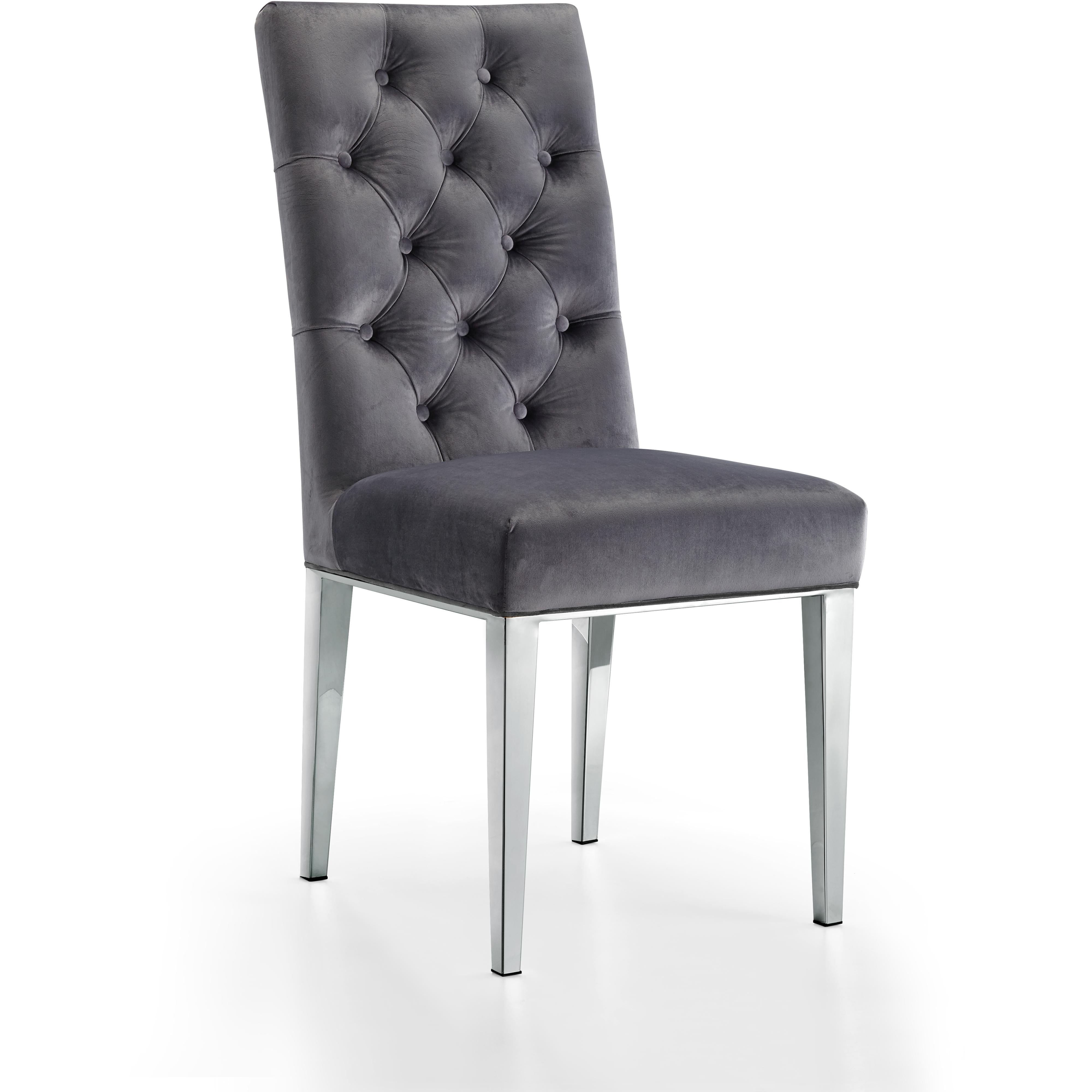 Meridian Juno Grey Velvet Dining Chair