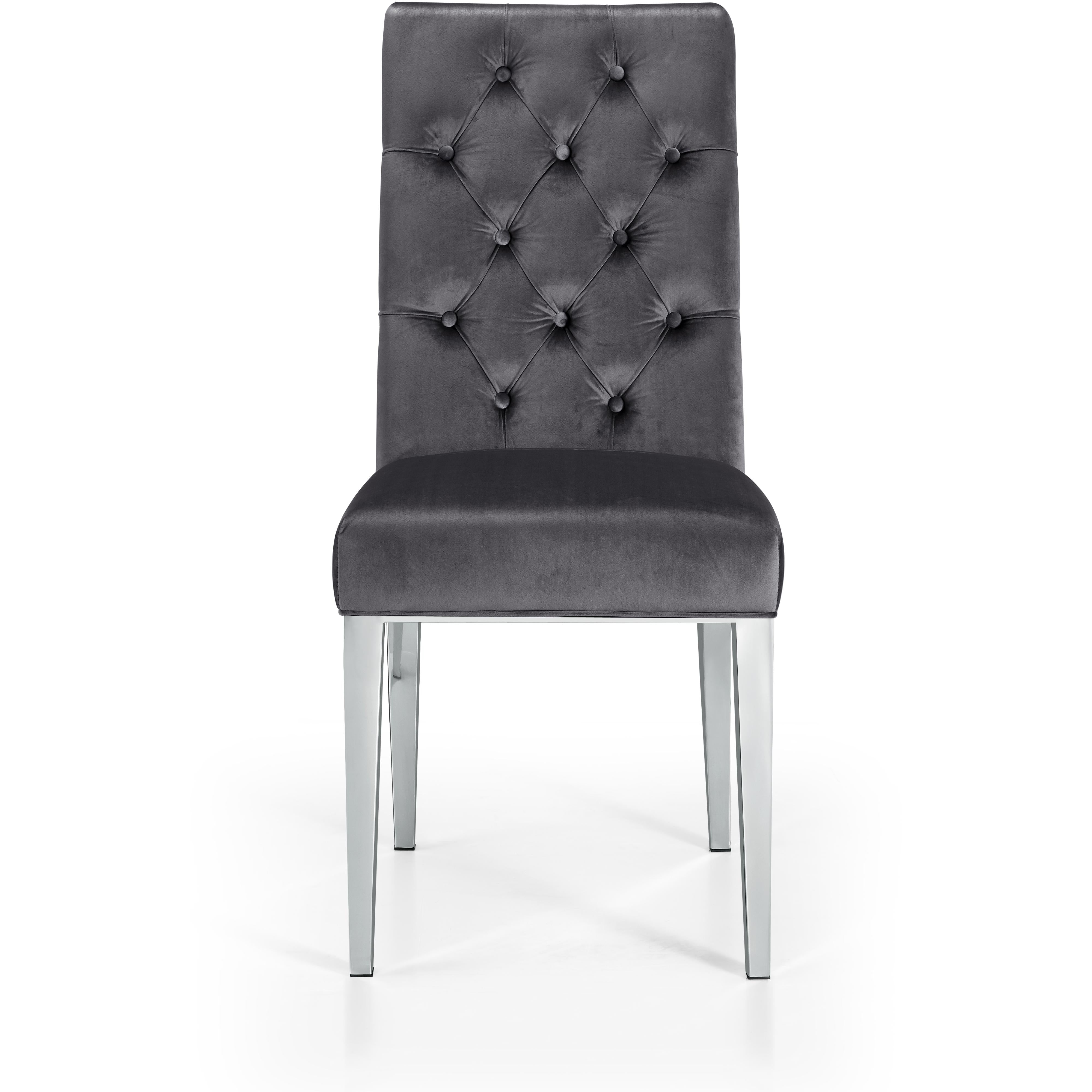 Meridian Juno Grey Velvet Dining Chair