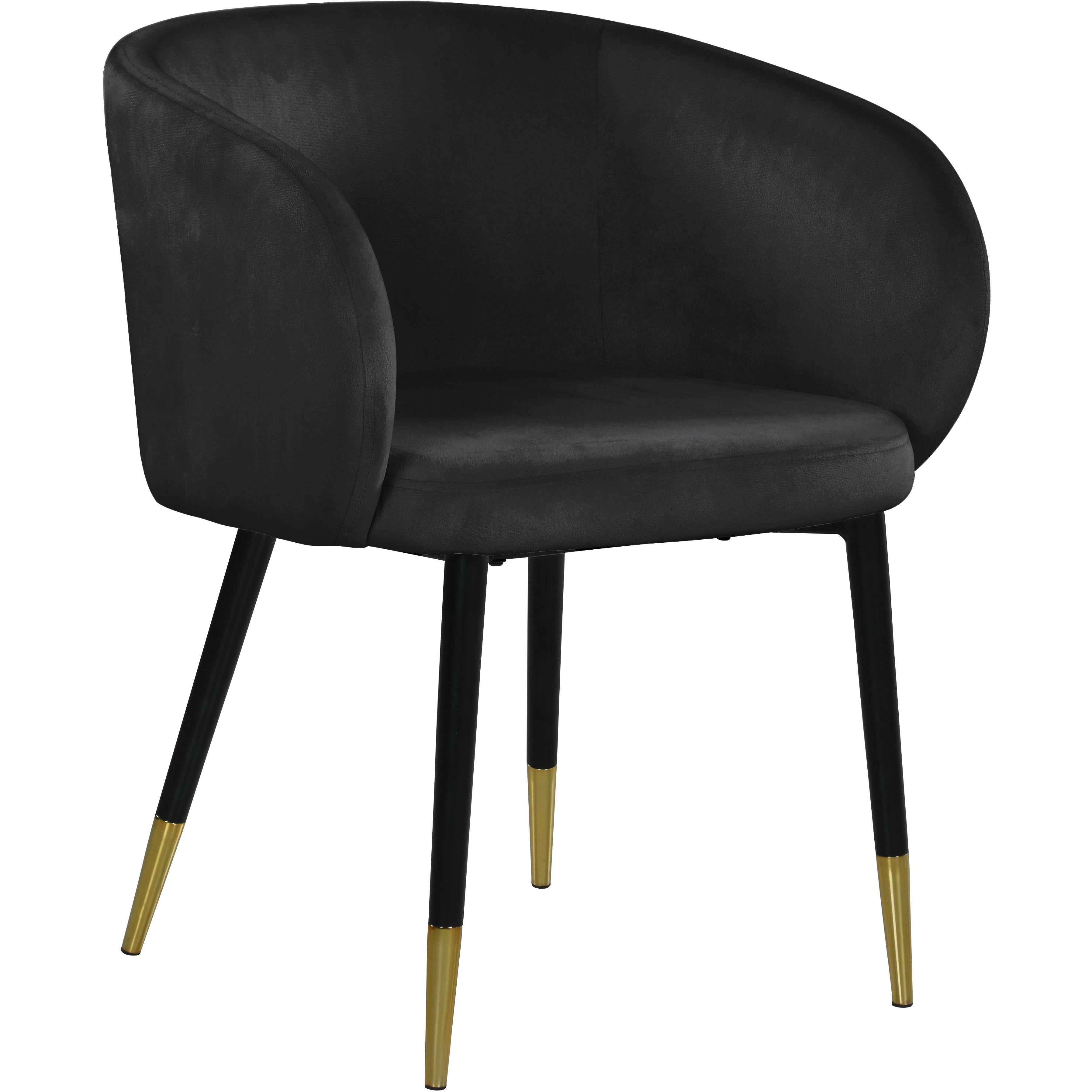 Meridian Louise Black Velvet Dining Chair
