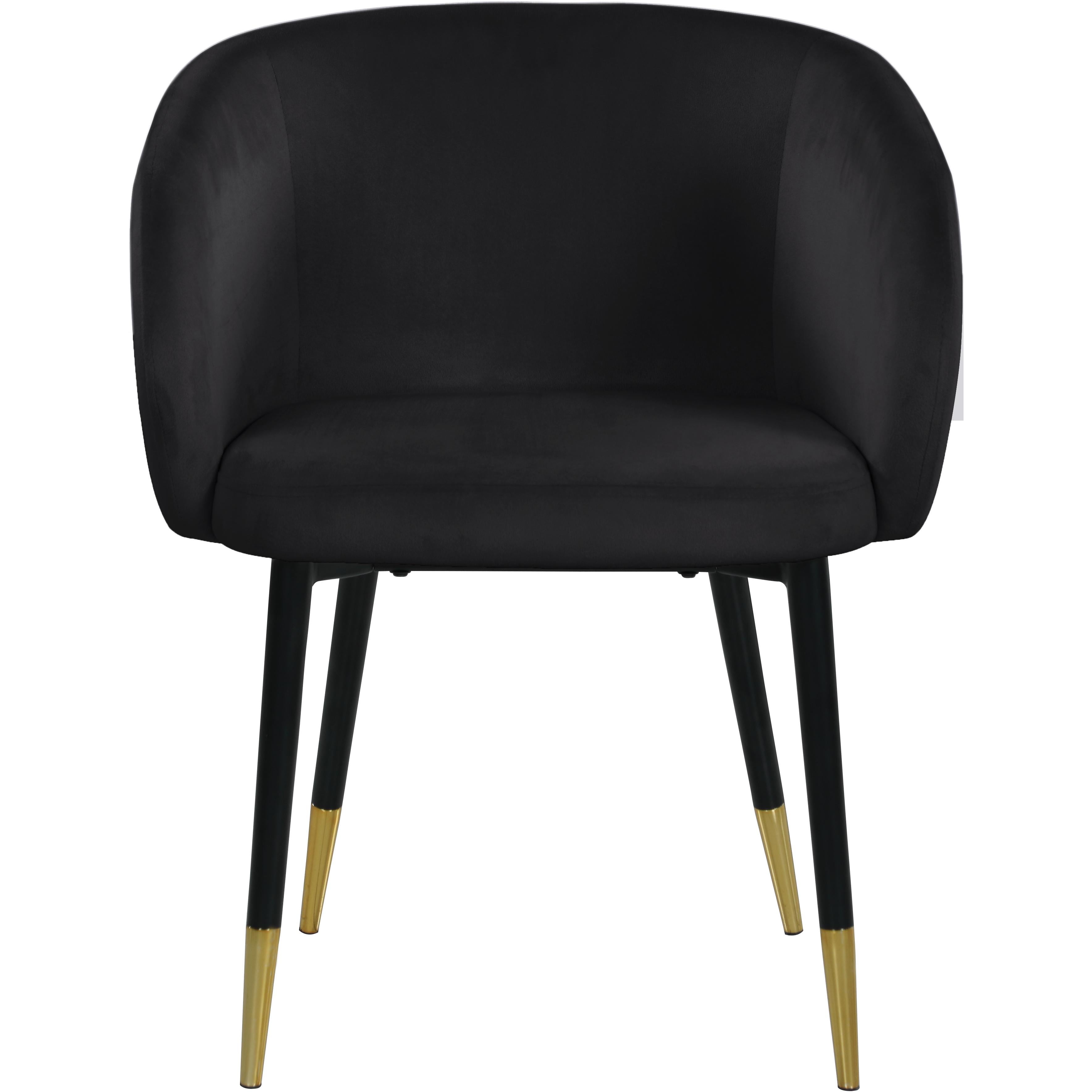 Meridian Louise Black Velvet Dining Chair