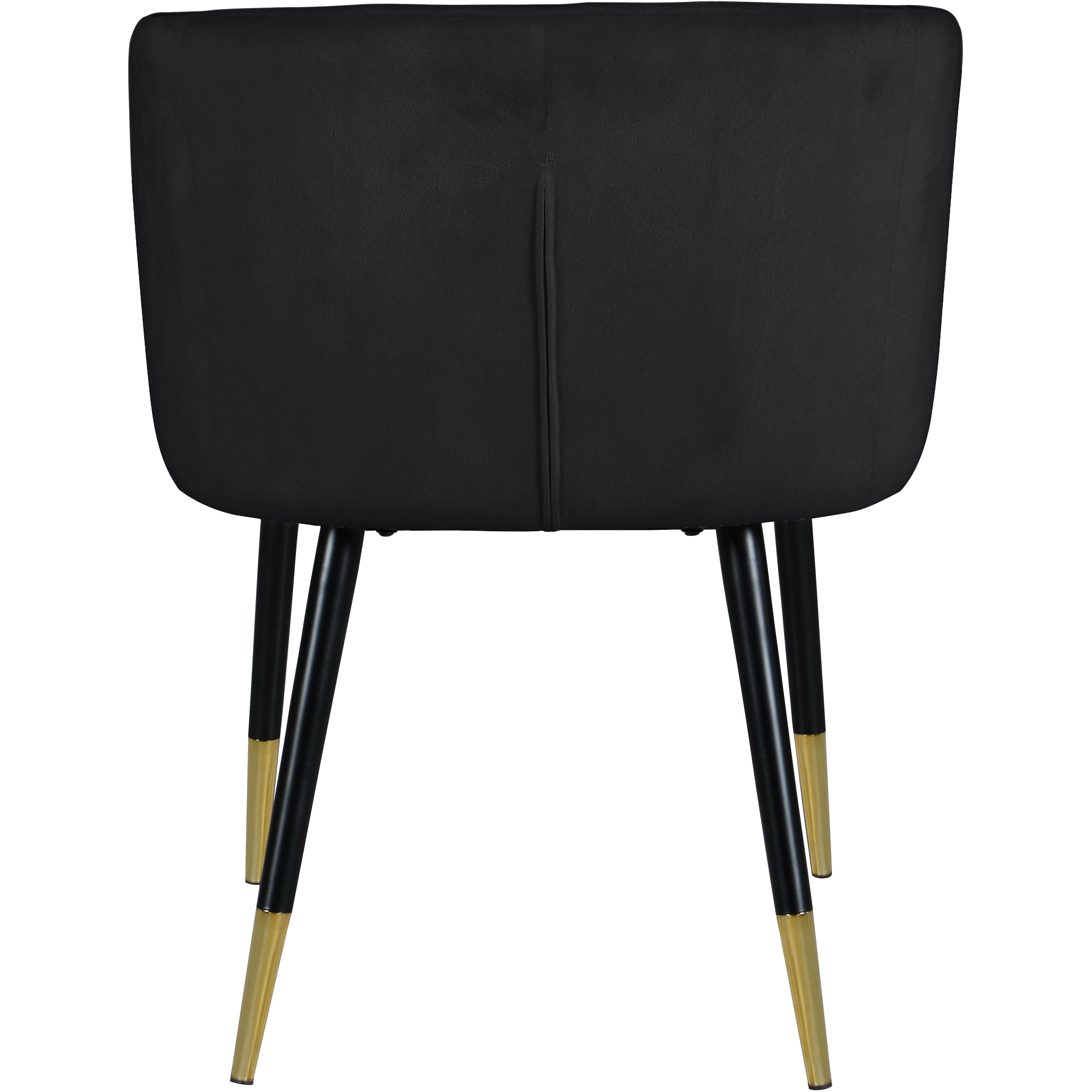 Meridian Louise Black Velvet Dining Chair