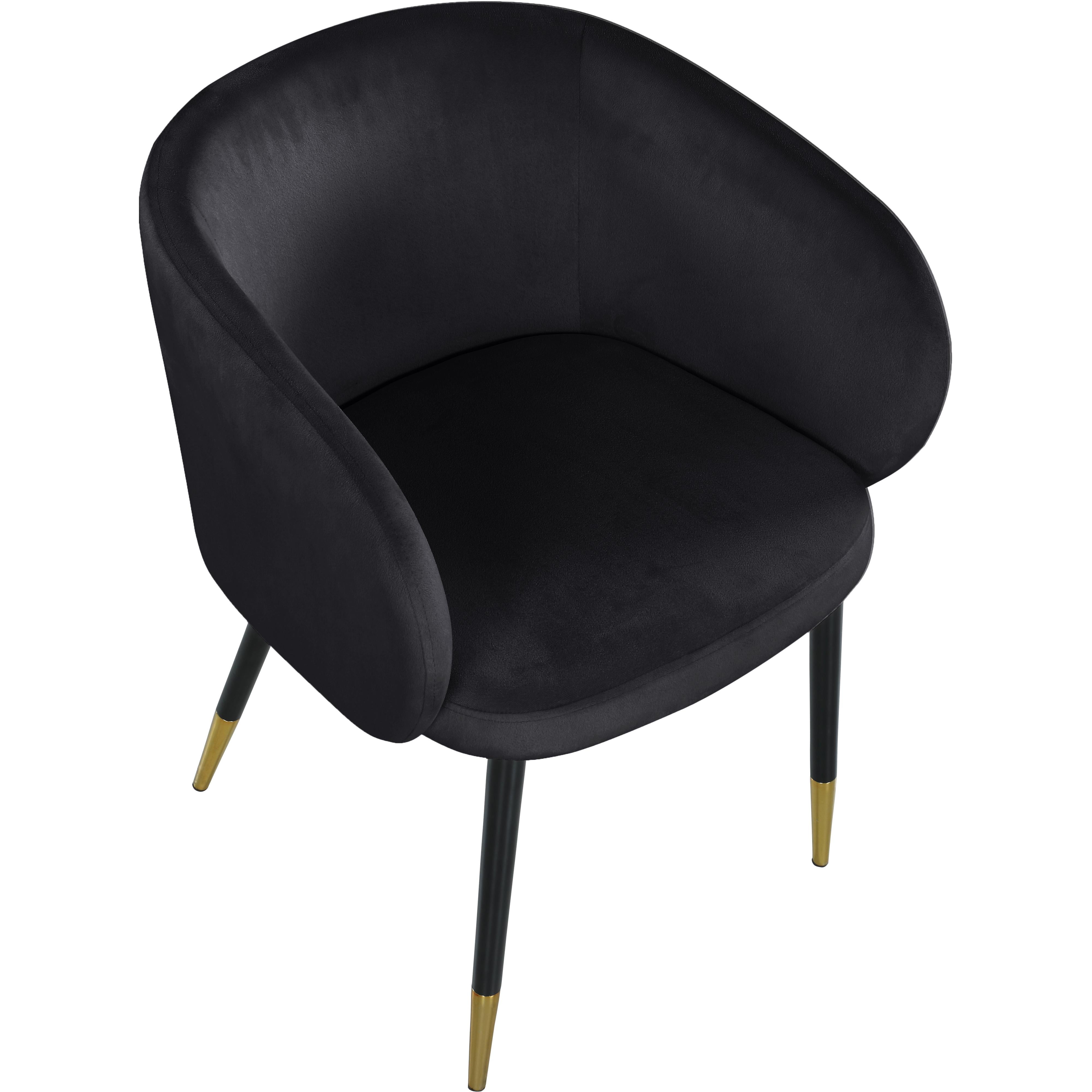 Meridian Louise Black Velvet Dining Chair