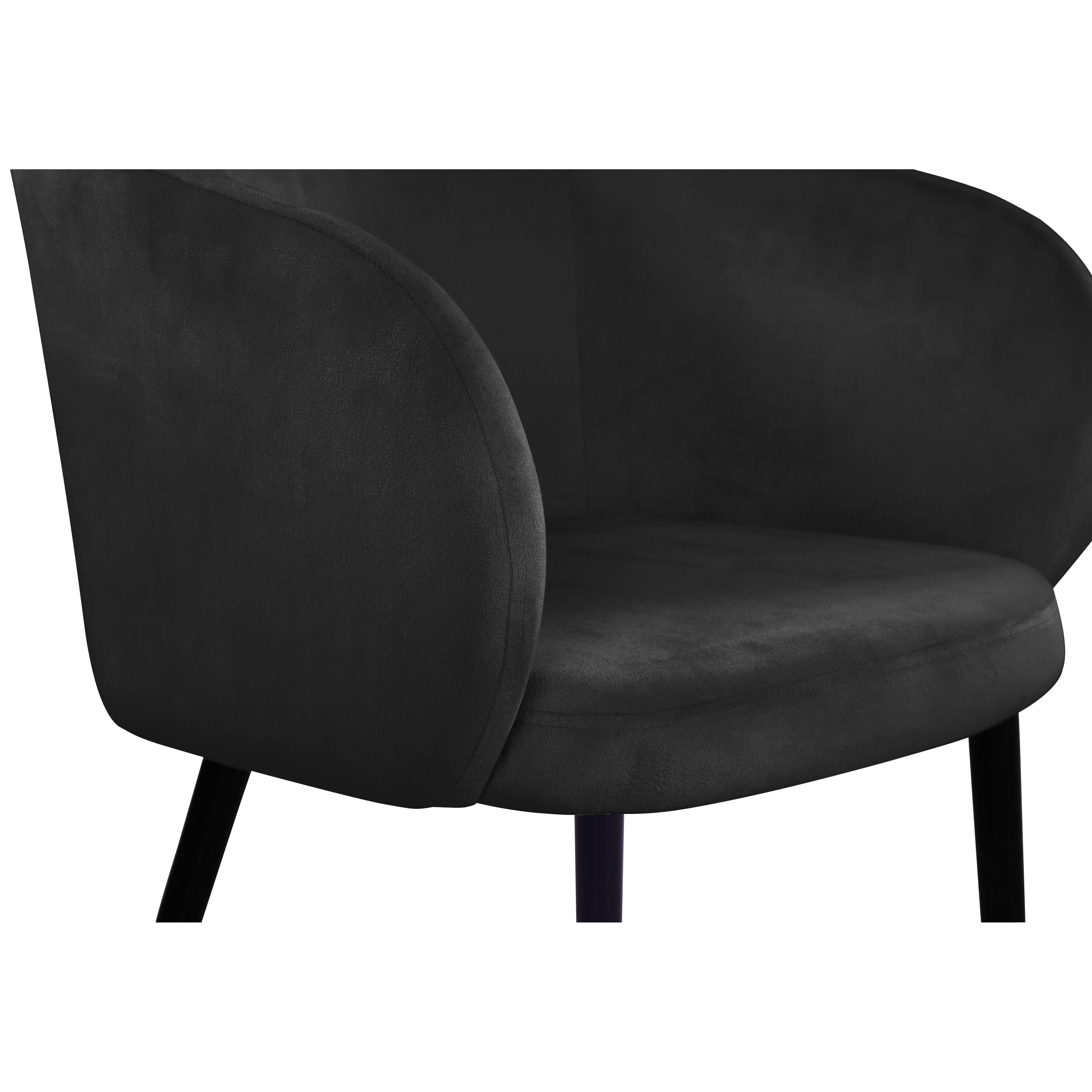 Meridian Louise Black Velvet Dining Chair