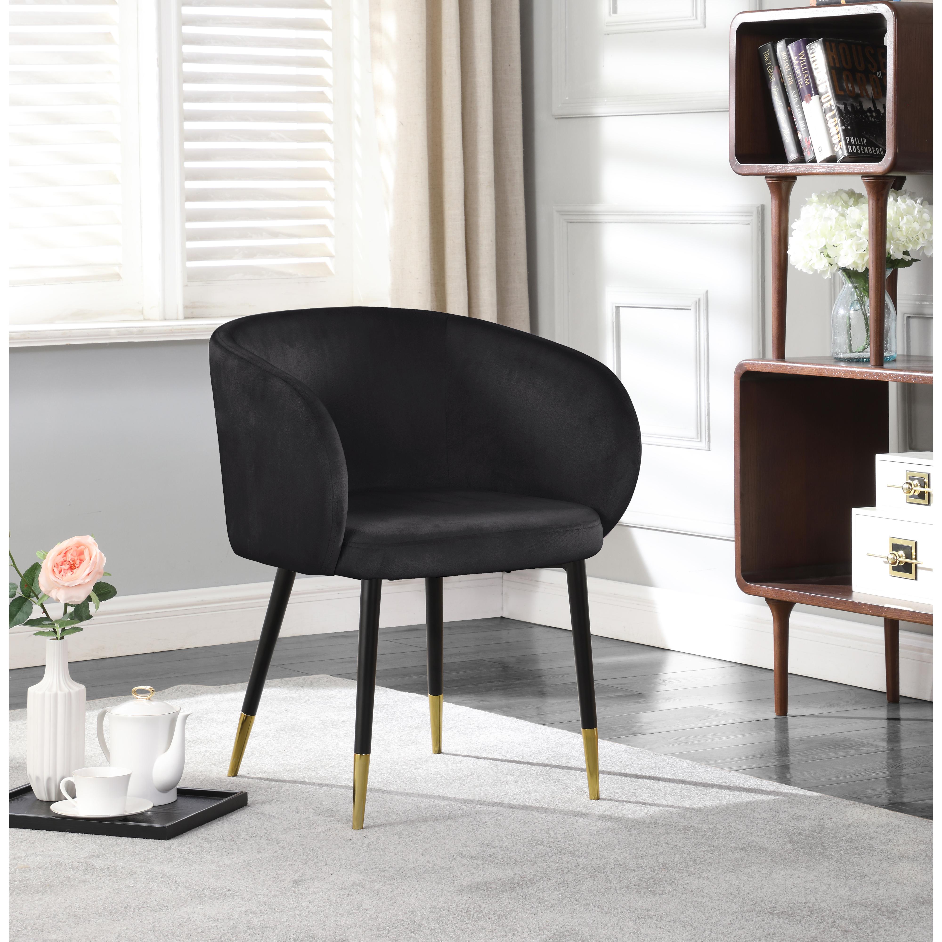 Meridian Louise Black Velvet Dining Chair