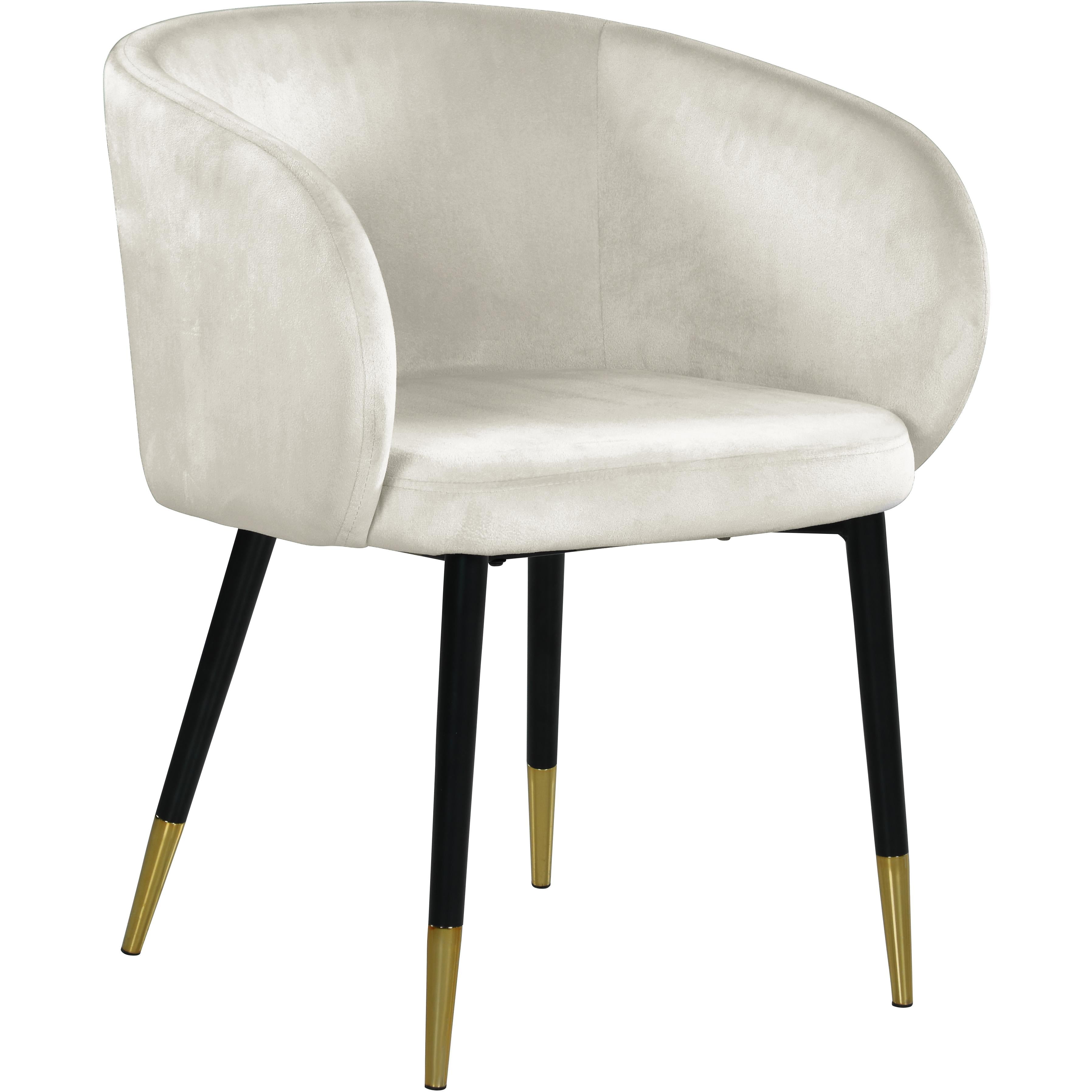 Meridian Louise Cream Velvet Dining Chair