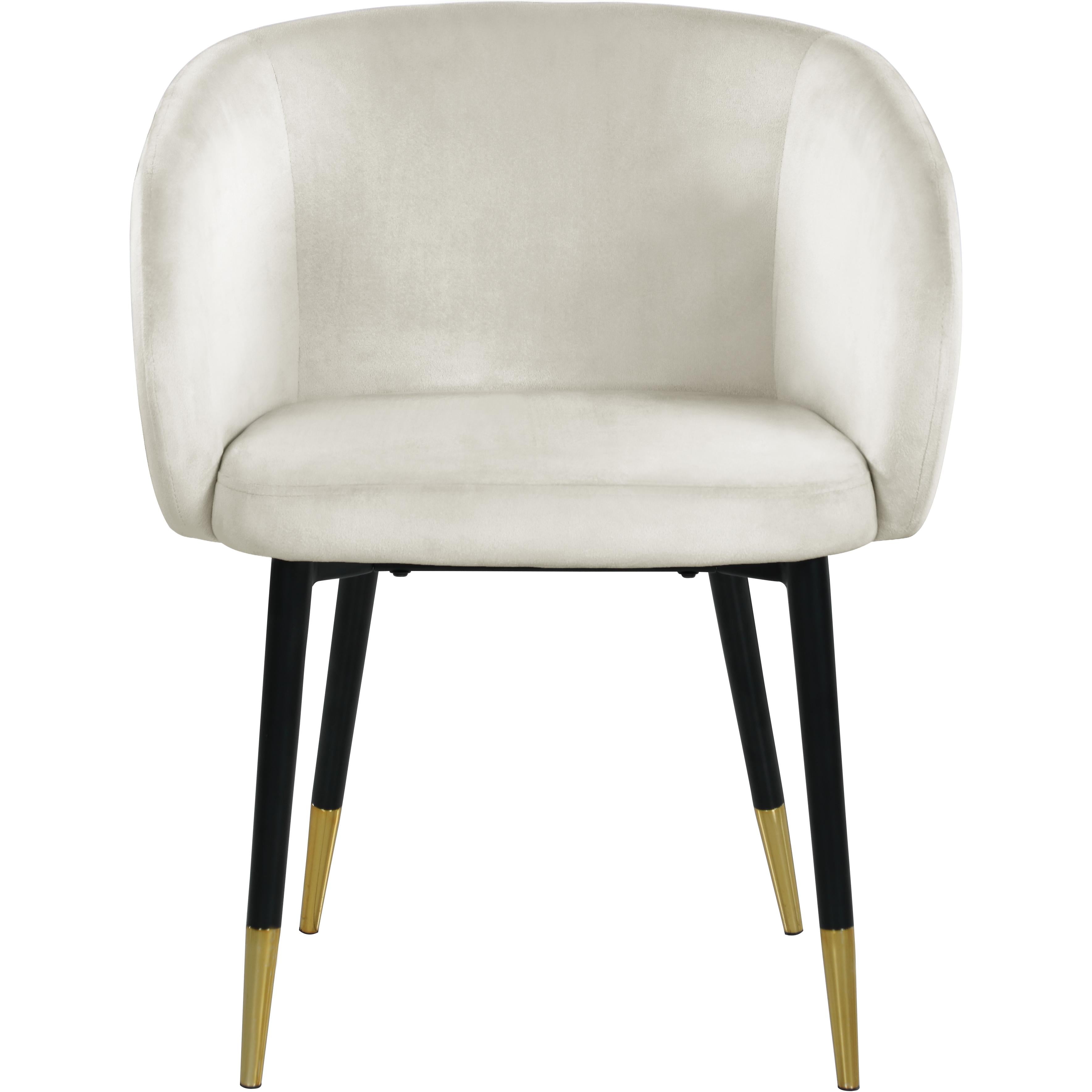 Meridian Louise Cream Velvet Dining Chair