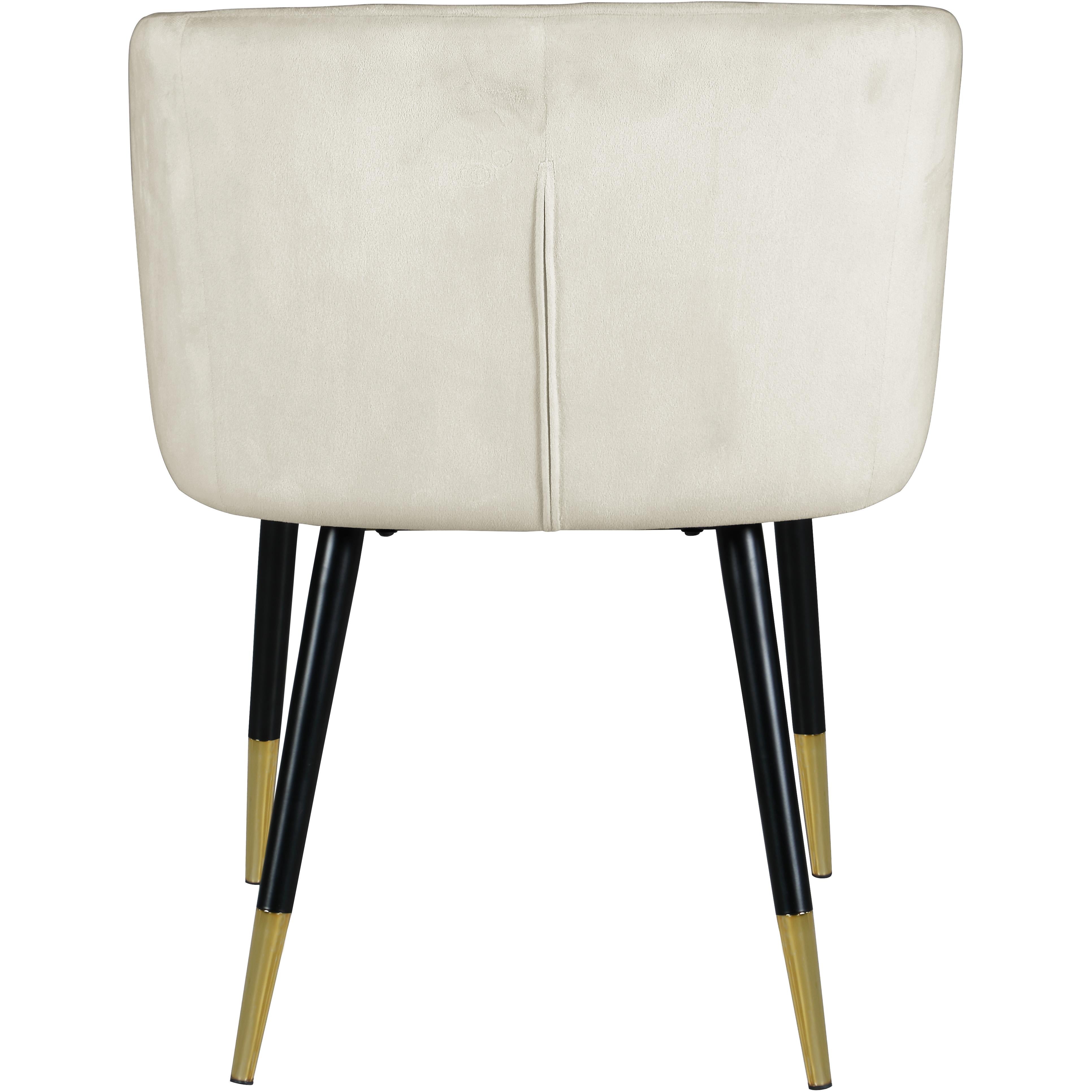 Meridian Louise Cream Velvet Dining Chair