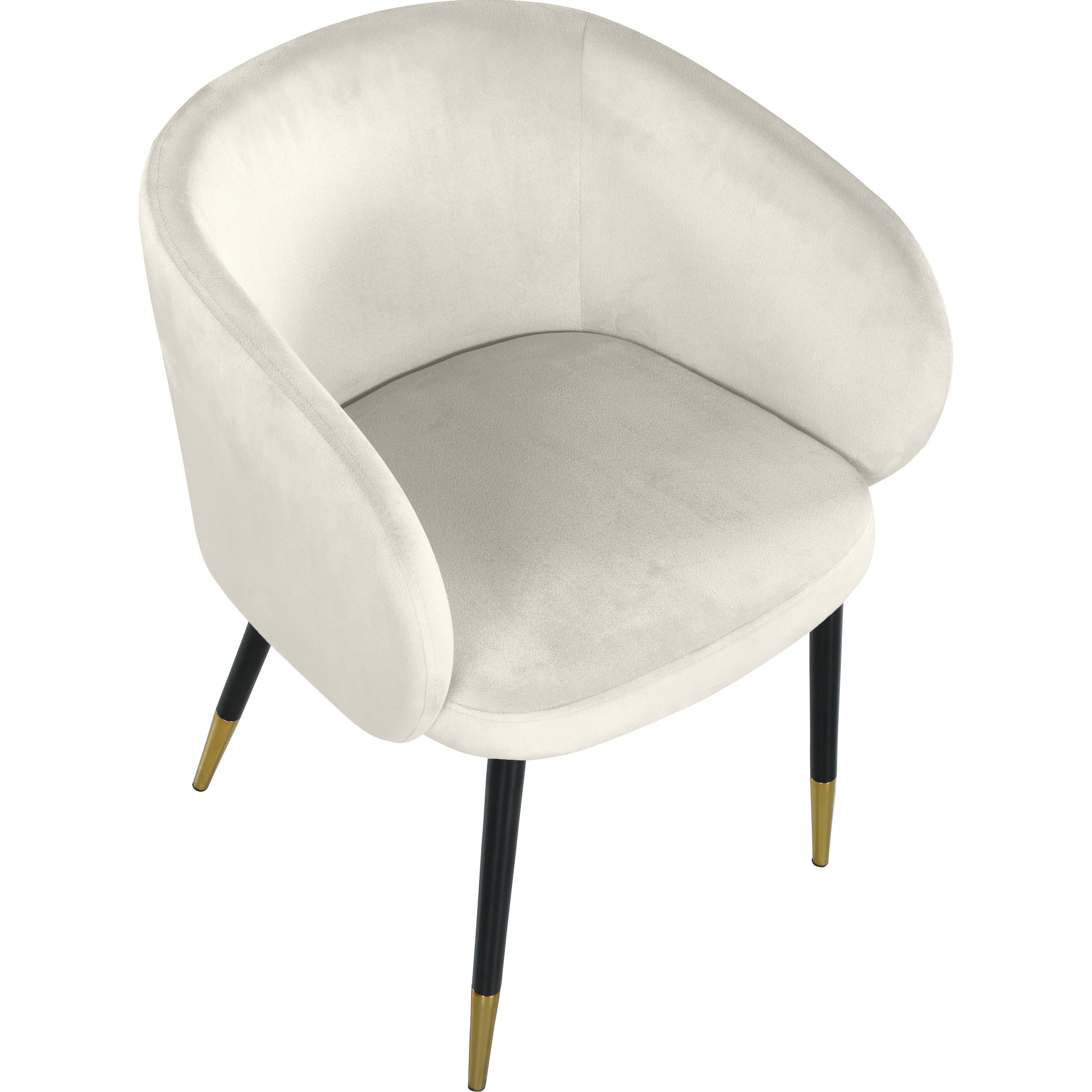 Meridian Louise Cream Velvet Dining Chair