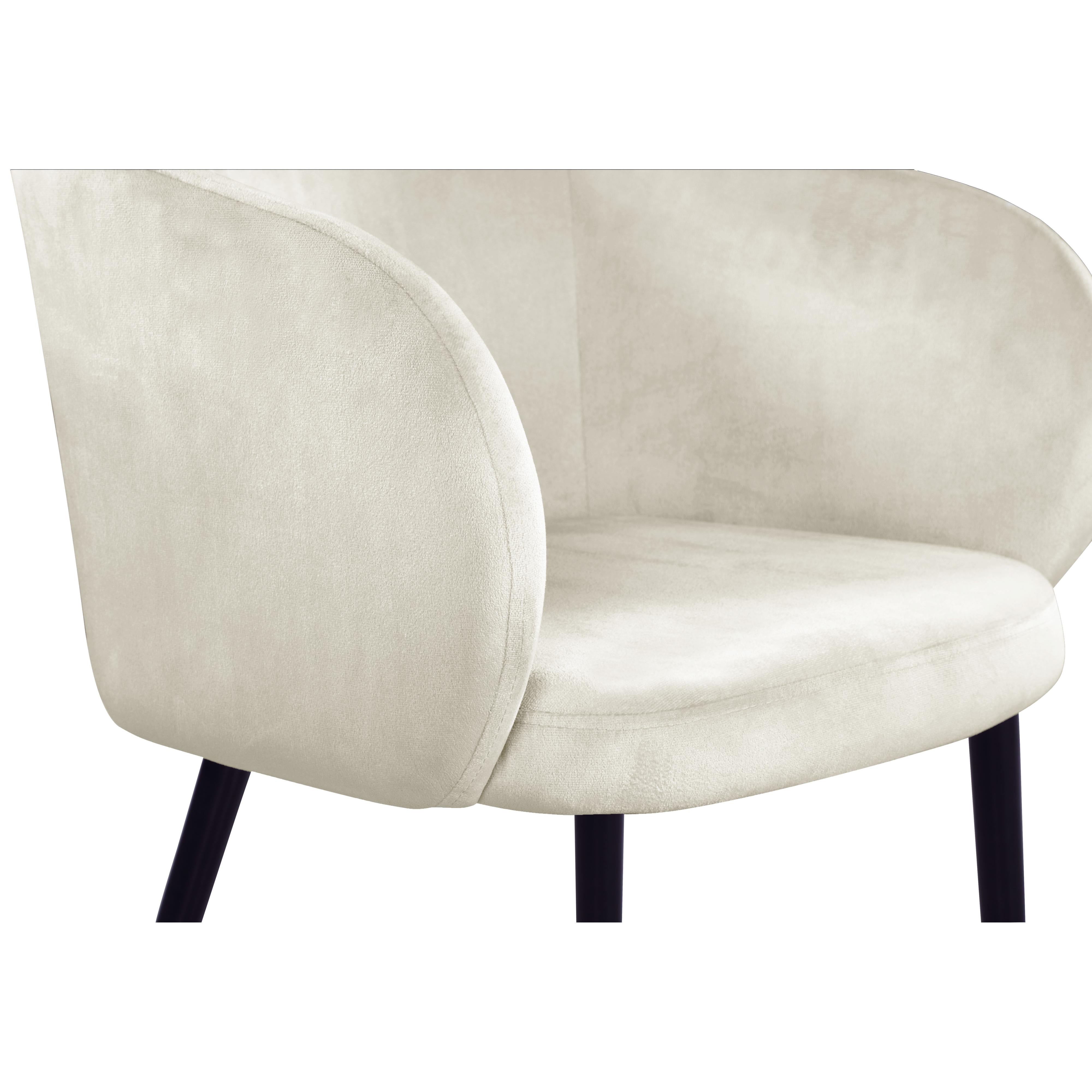 Meridian Louise Cream Velvet Dining Chair