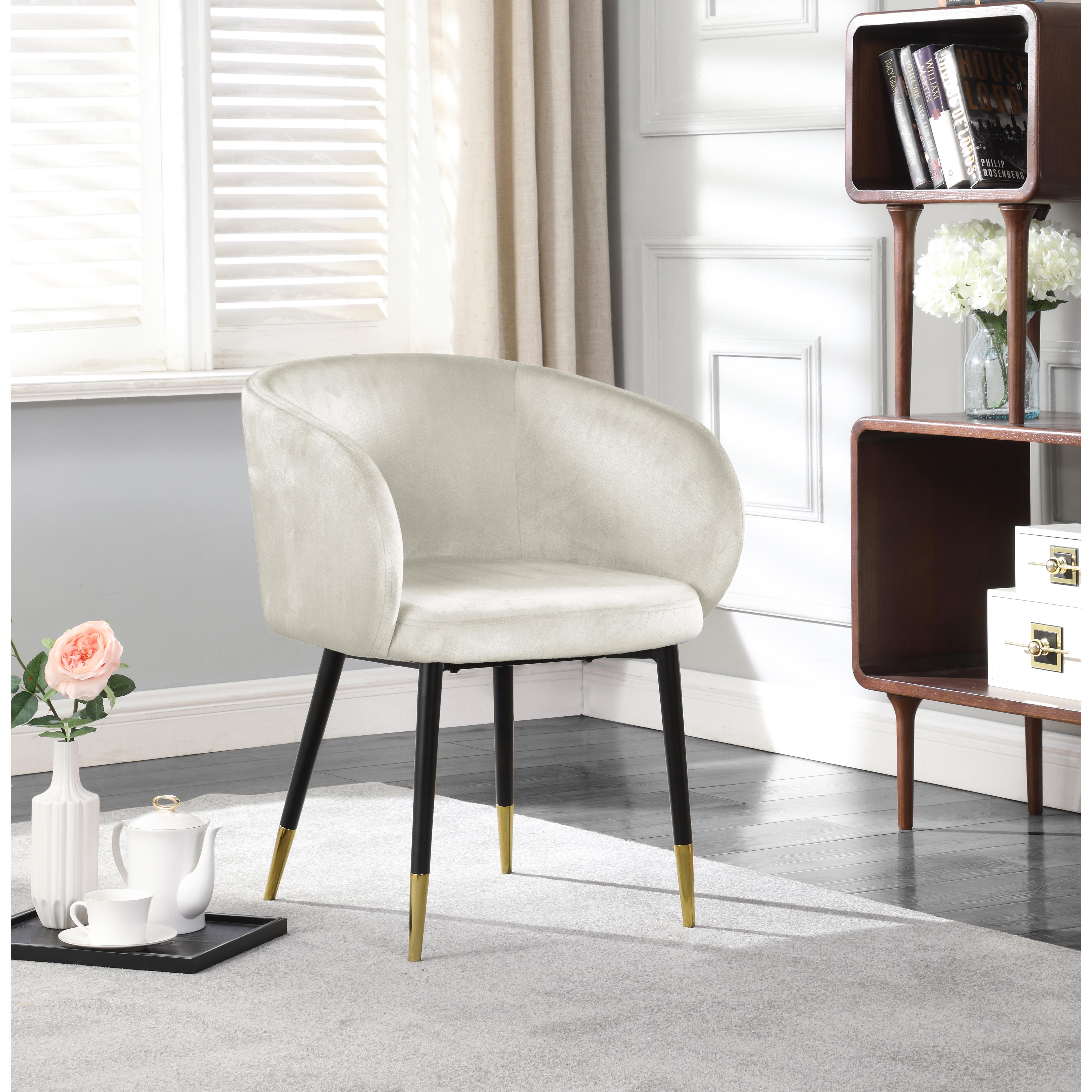 Meridian Louise Cream Velvet Dining Chair