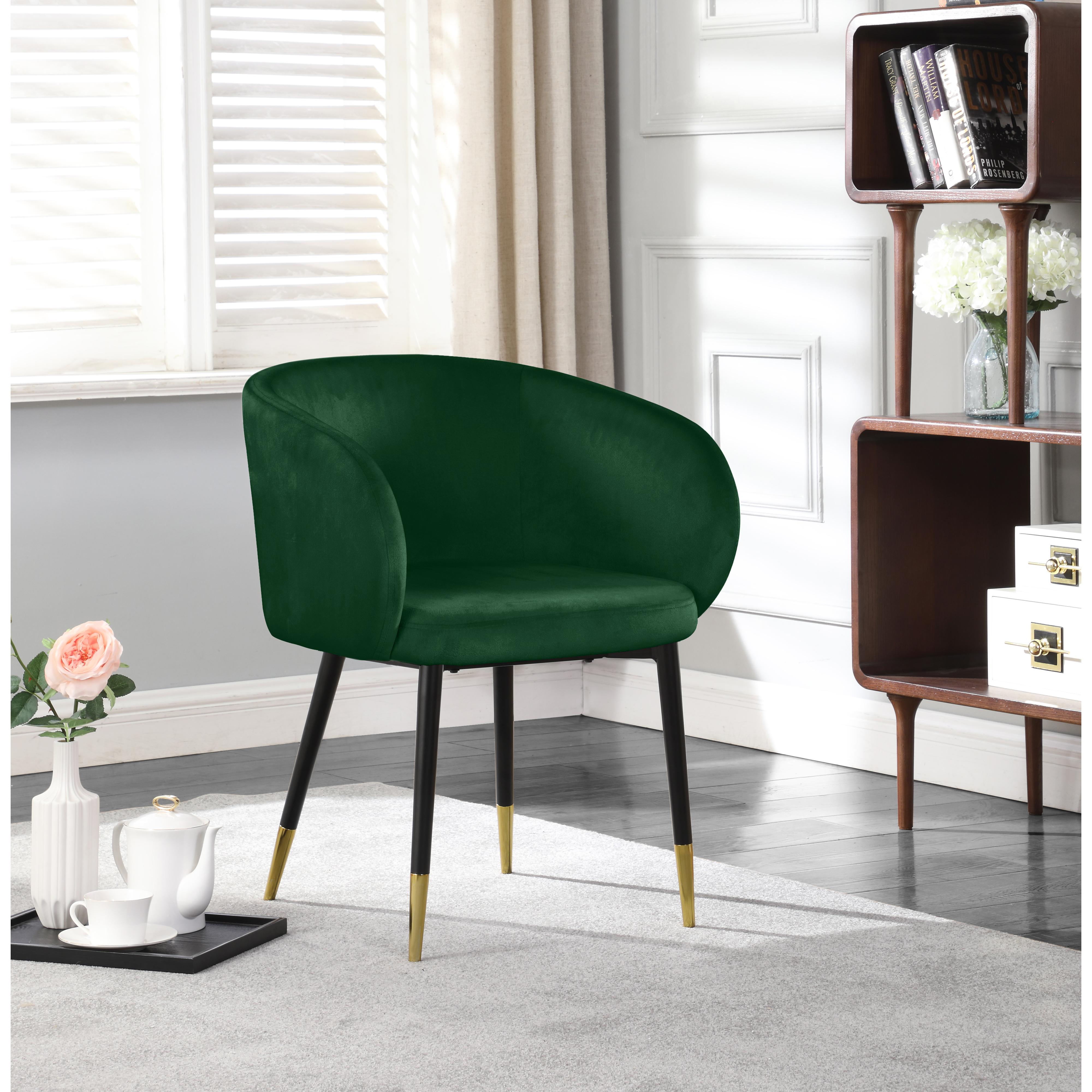 Meridian Louise Green Velvet Dining Chair