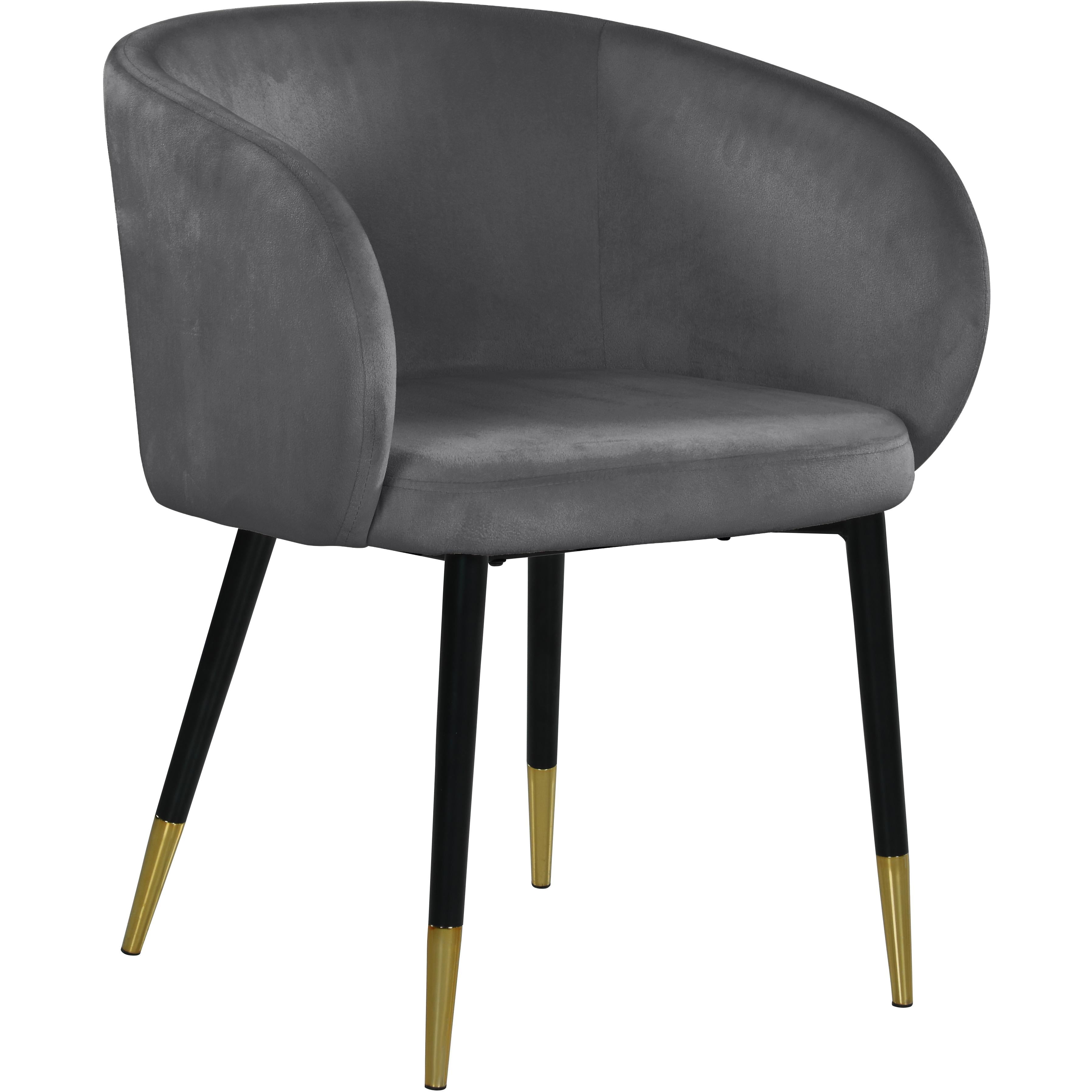 Meridian Louise Grey Velvet Dining Chair
