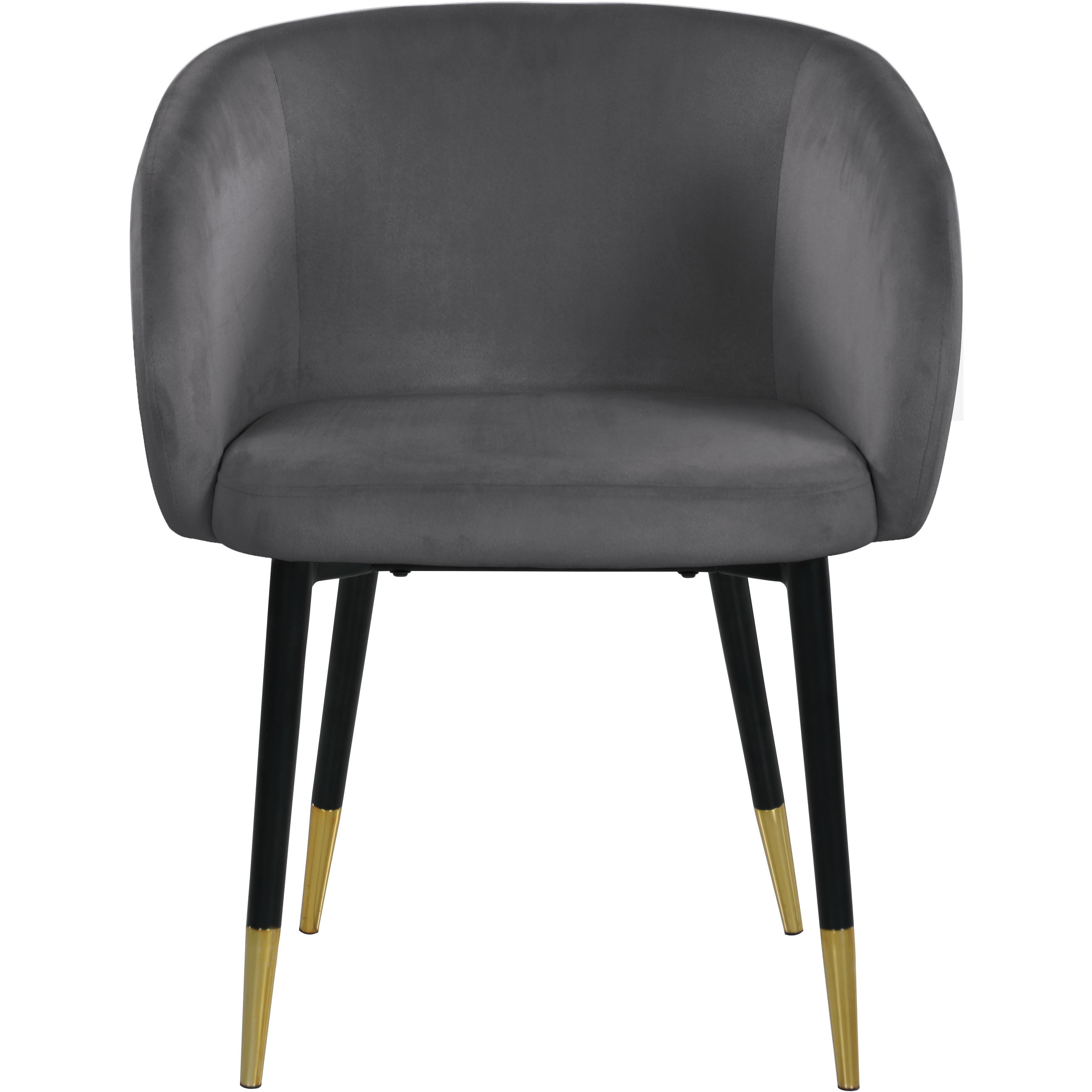 Meridian Louise Grey Velvet Dining Chair