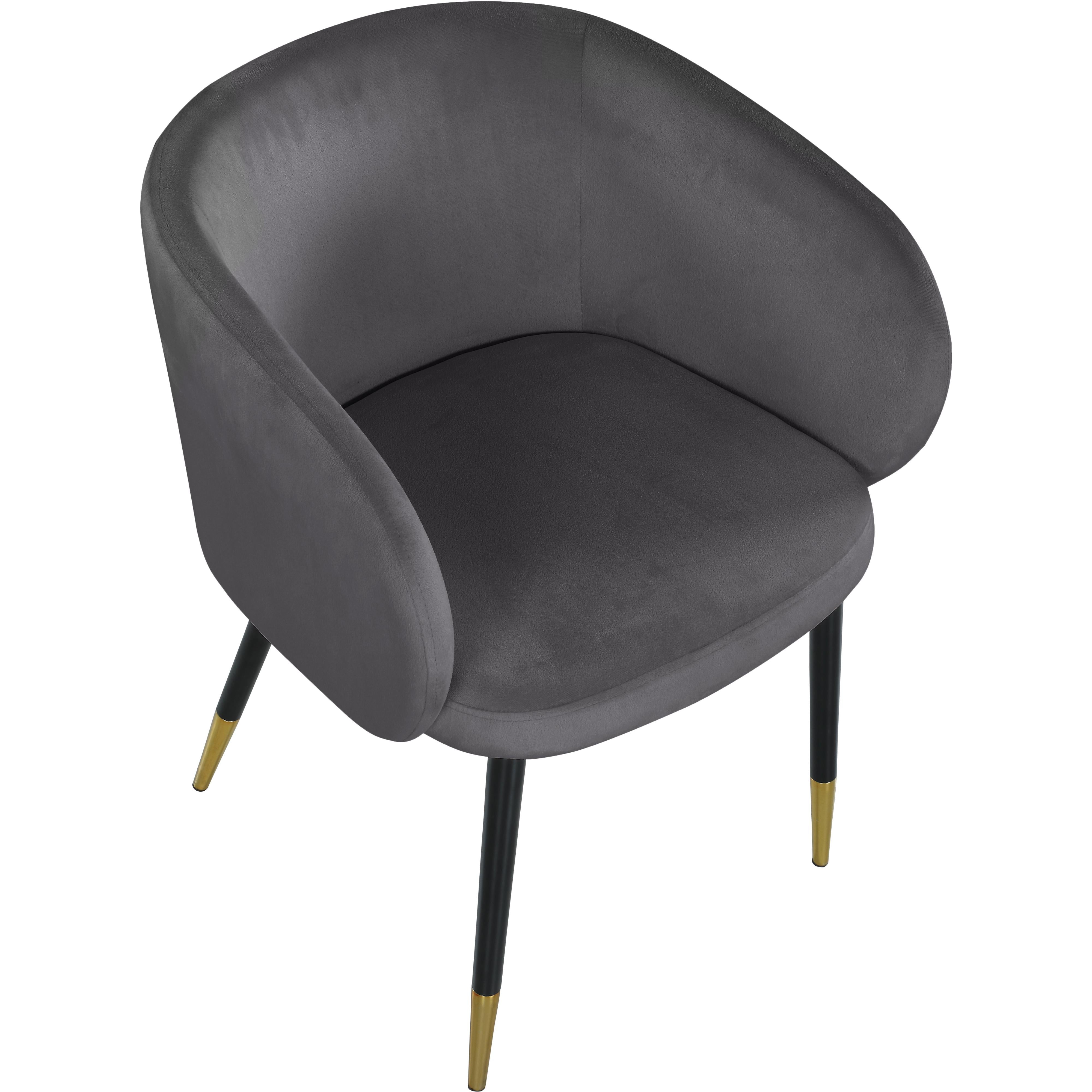Meridian Louise Grey Velvet Dining Chair