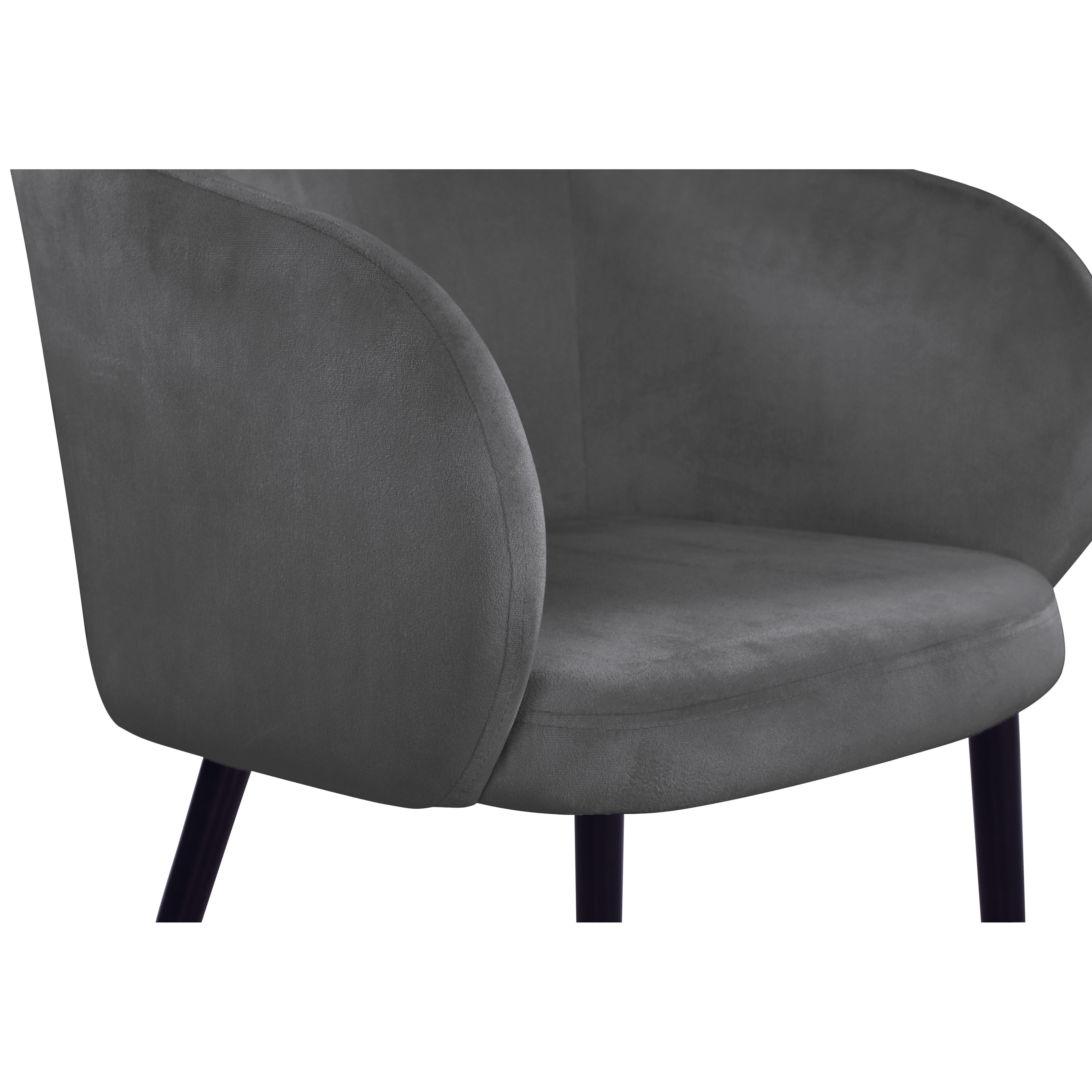 Meridian Louise Grey Velvet Dining Chair