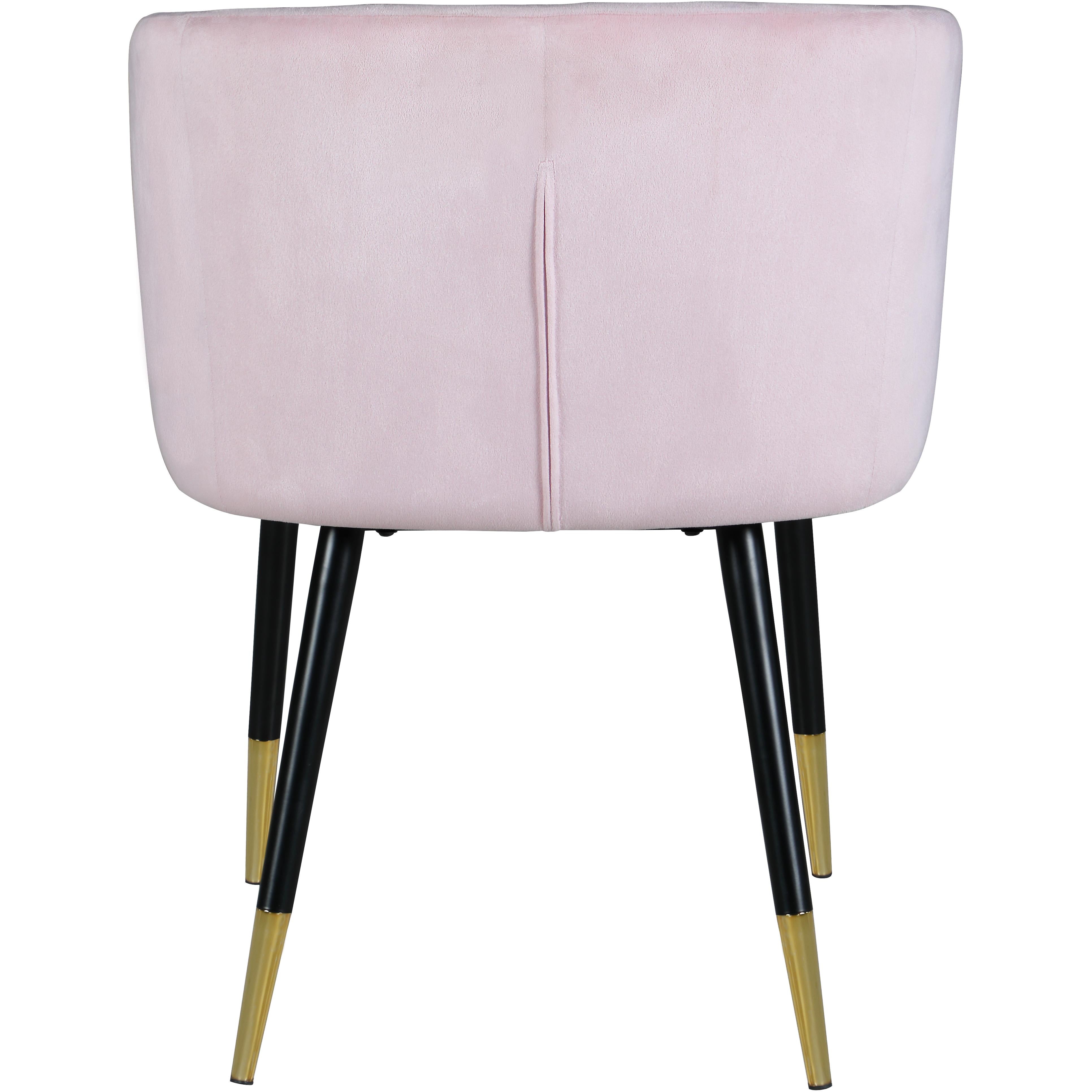 Meridian Louise Pink Velvet Dining Chair