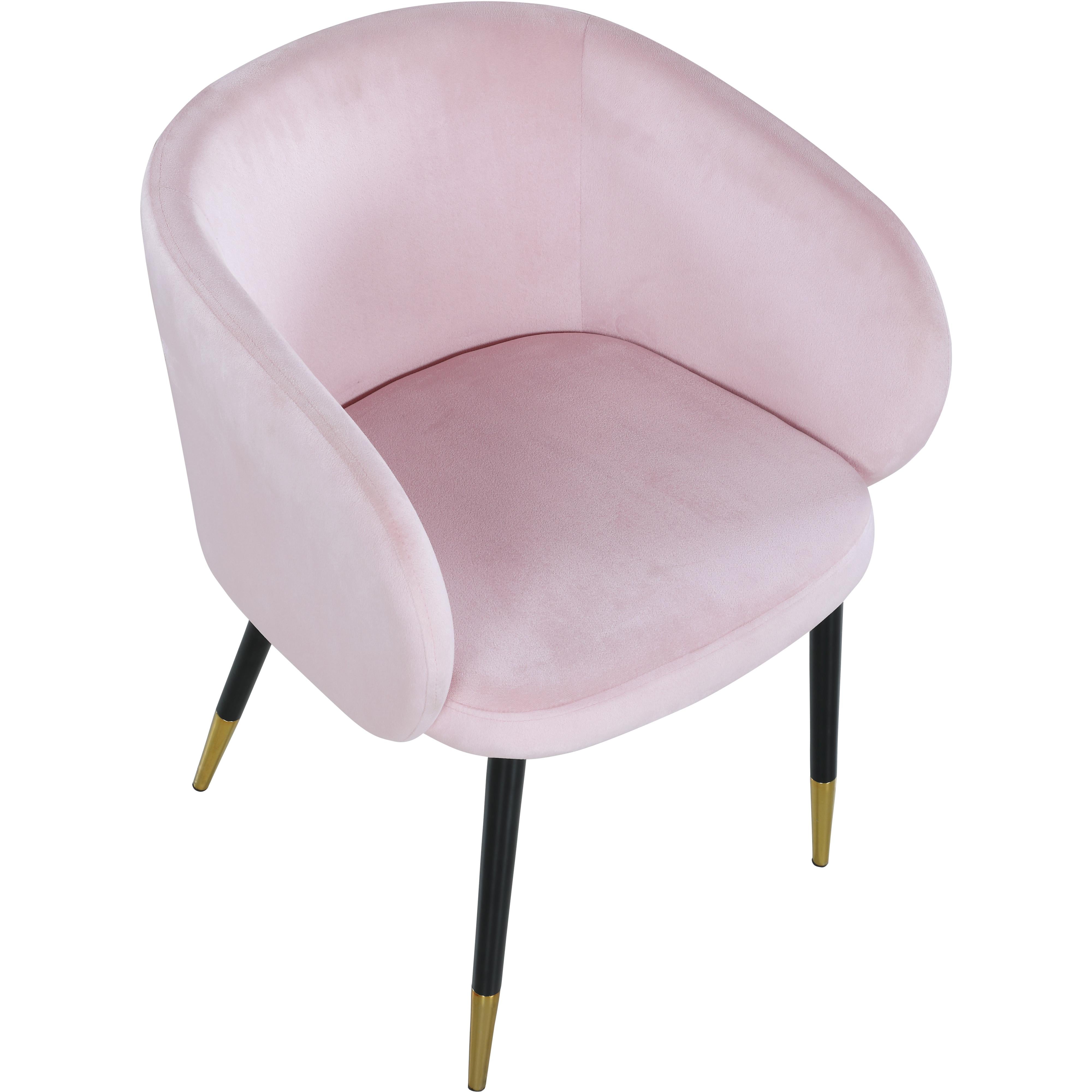 Meridian Louise Pink Velvet Dining Chair