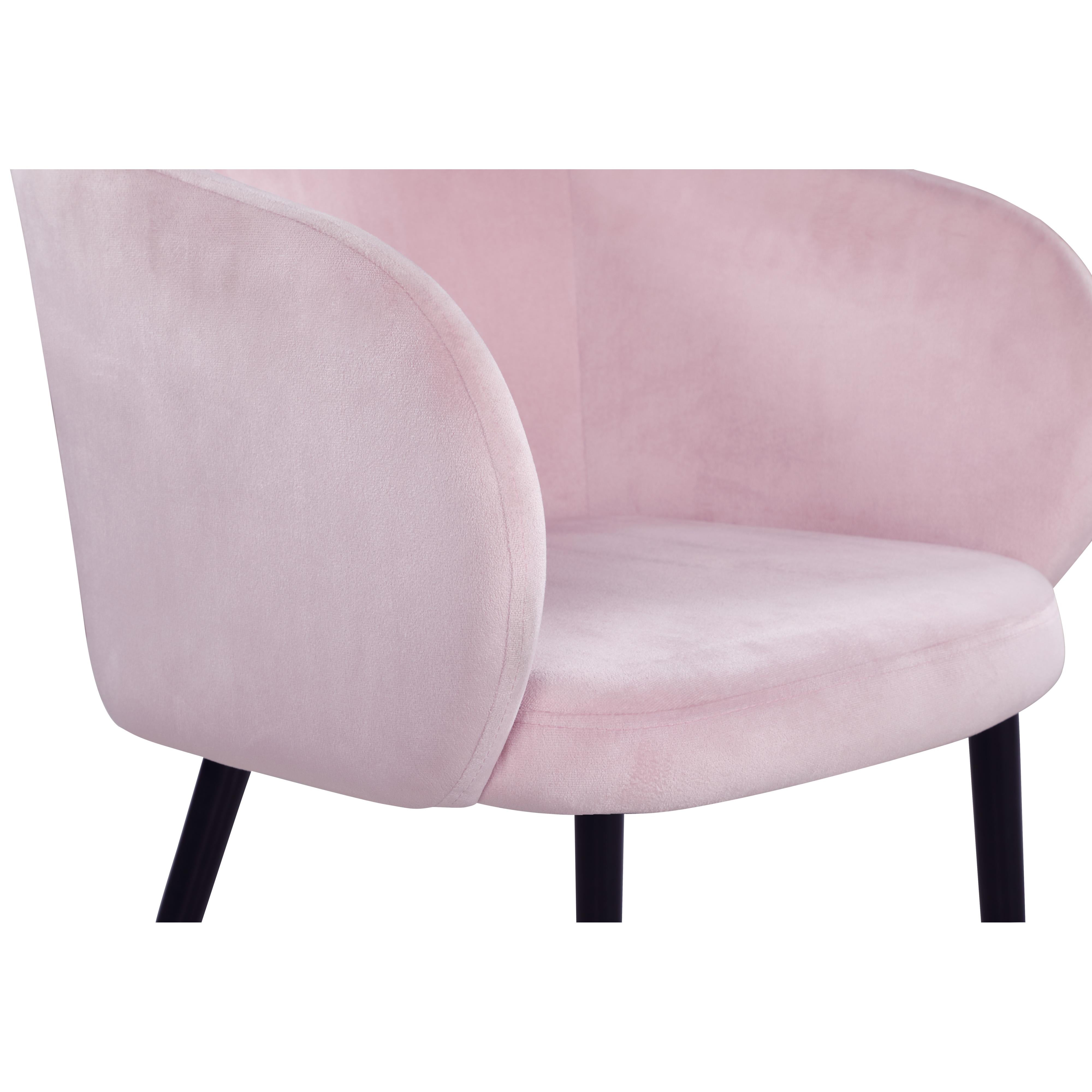 Meridian Louise Pink Velvet Dining Chair