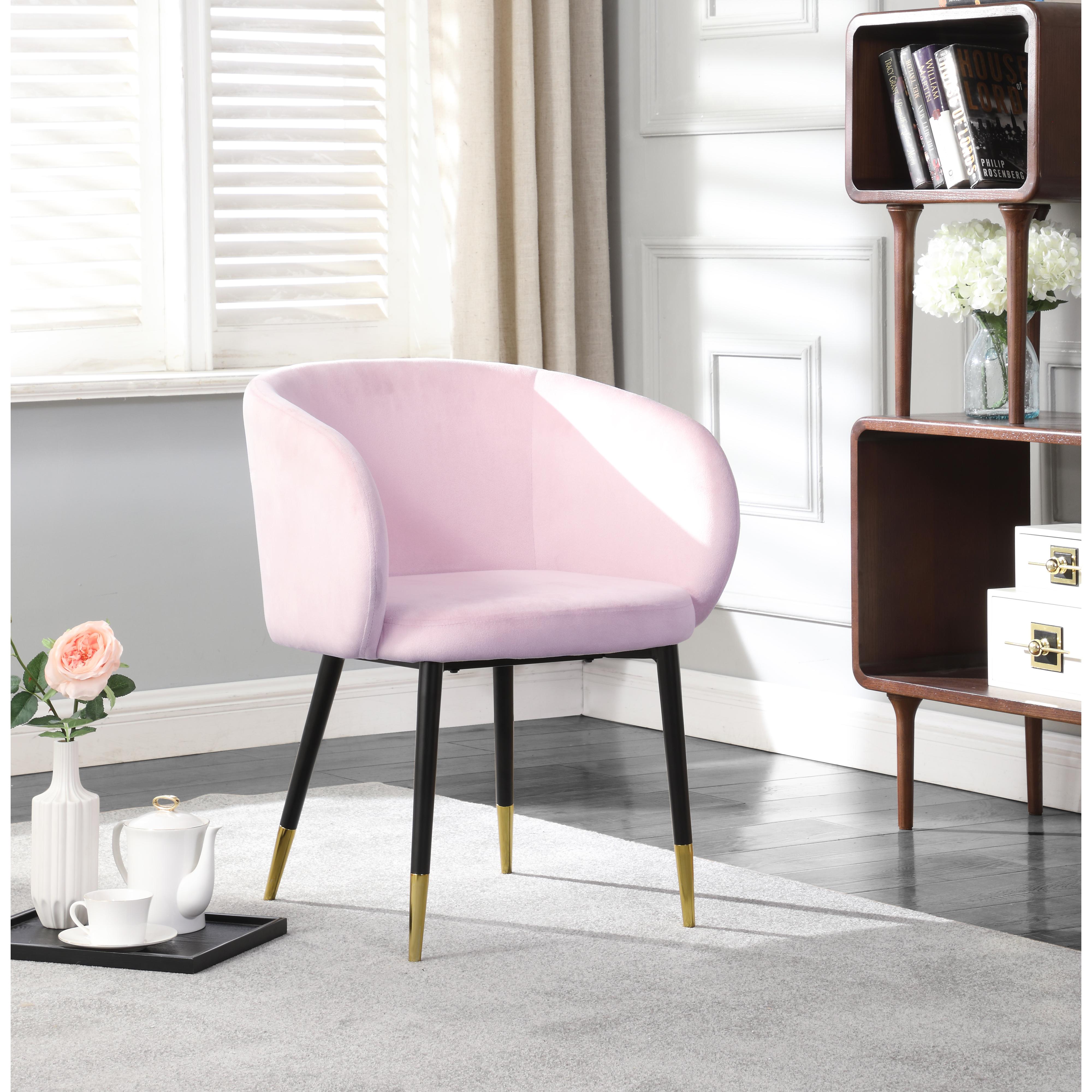 Meridian Louise Pink Velvet Dining Chair