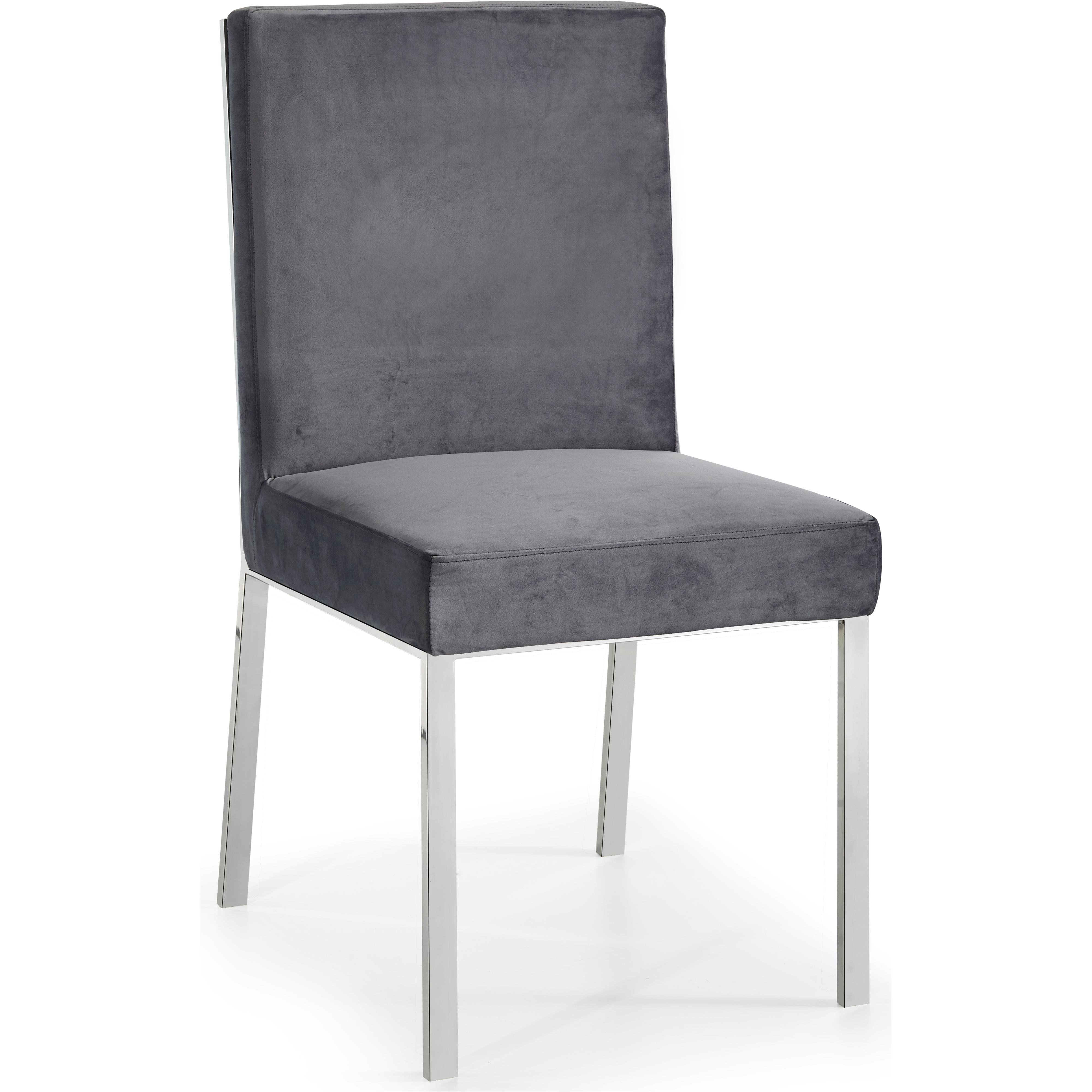 Meridian Opal Grey Velvet Dining Chair