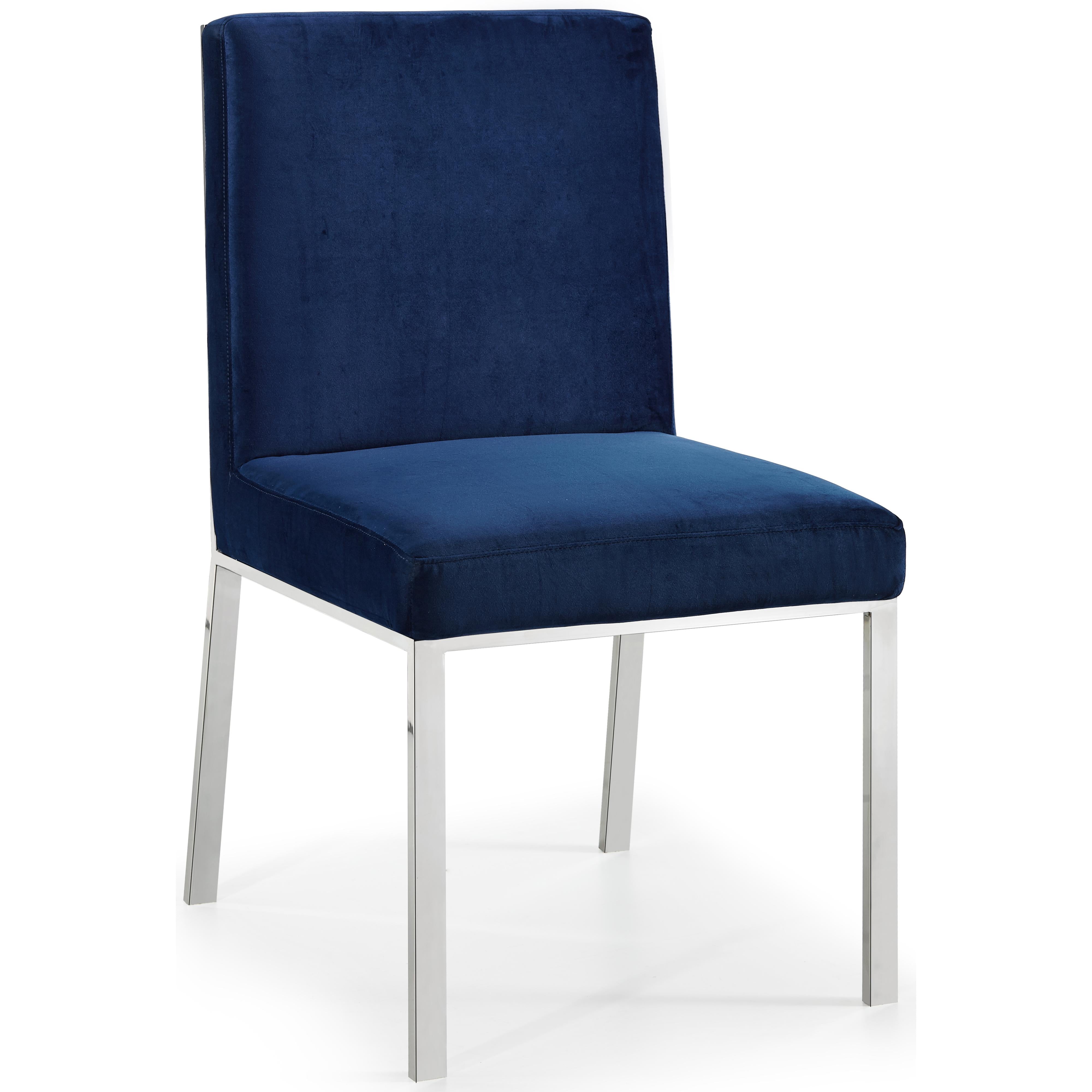 Meridian Opal Navy Velvet Dining Chair