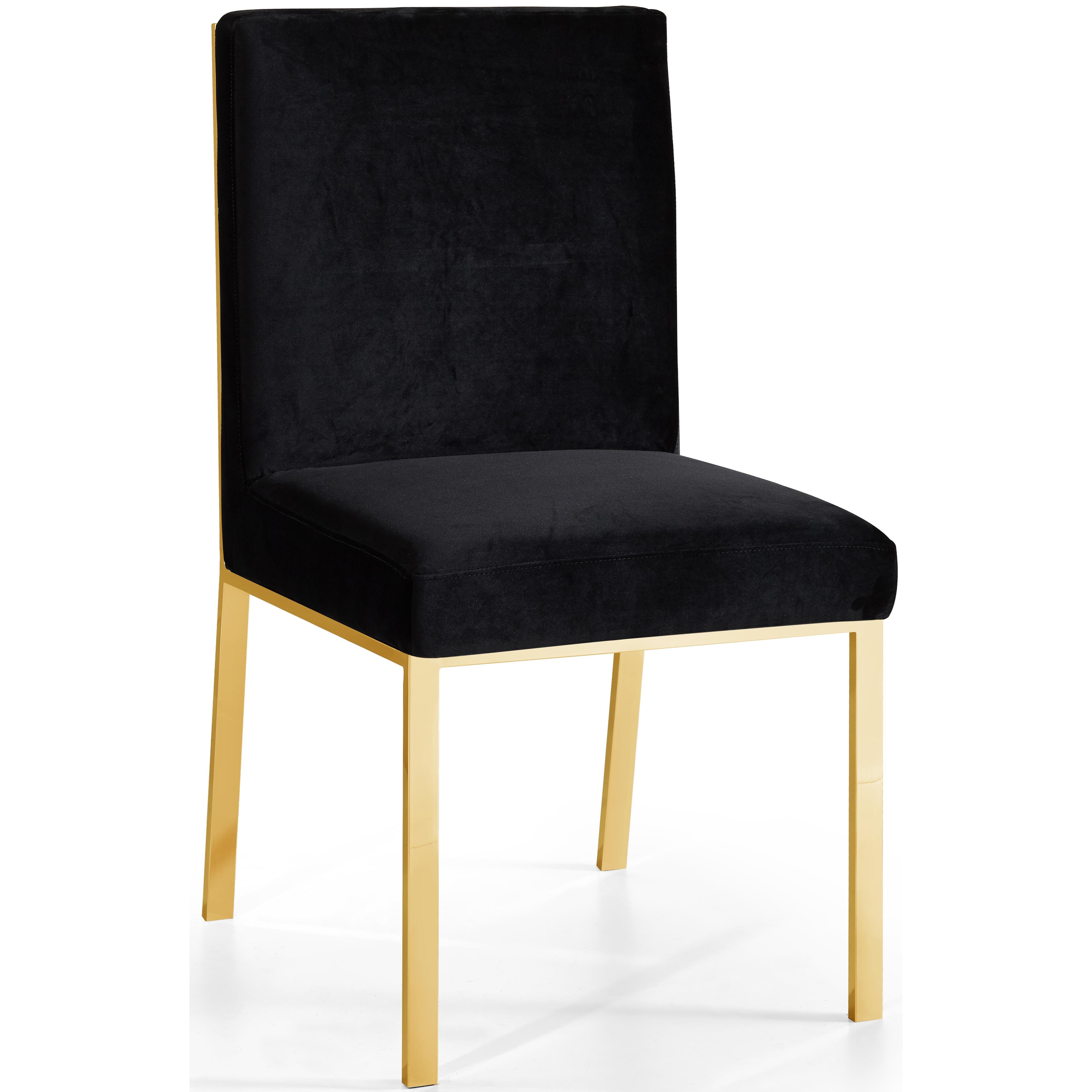 Meridian Opal Black Velvet Dining Chair