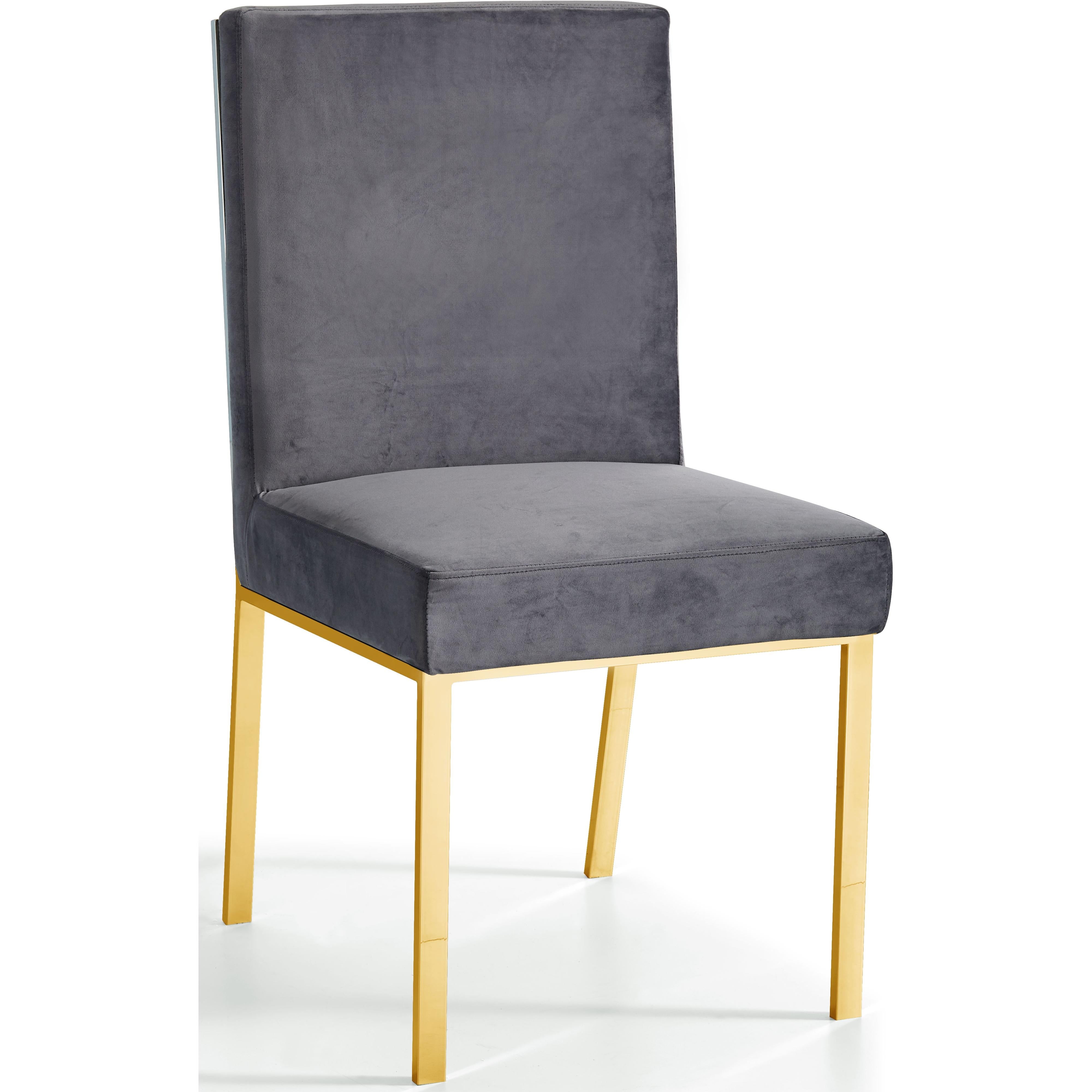 Meridian Opal Grey Velvet Dining Chair