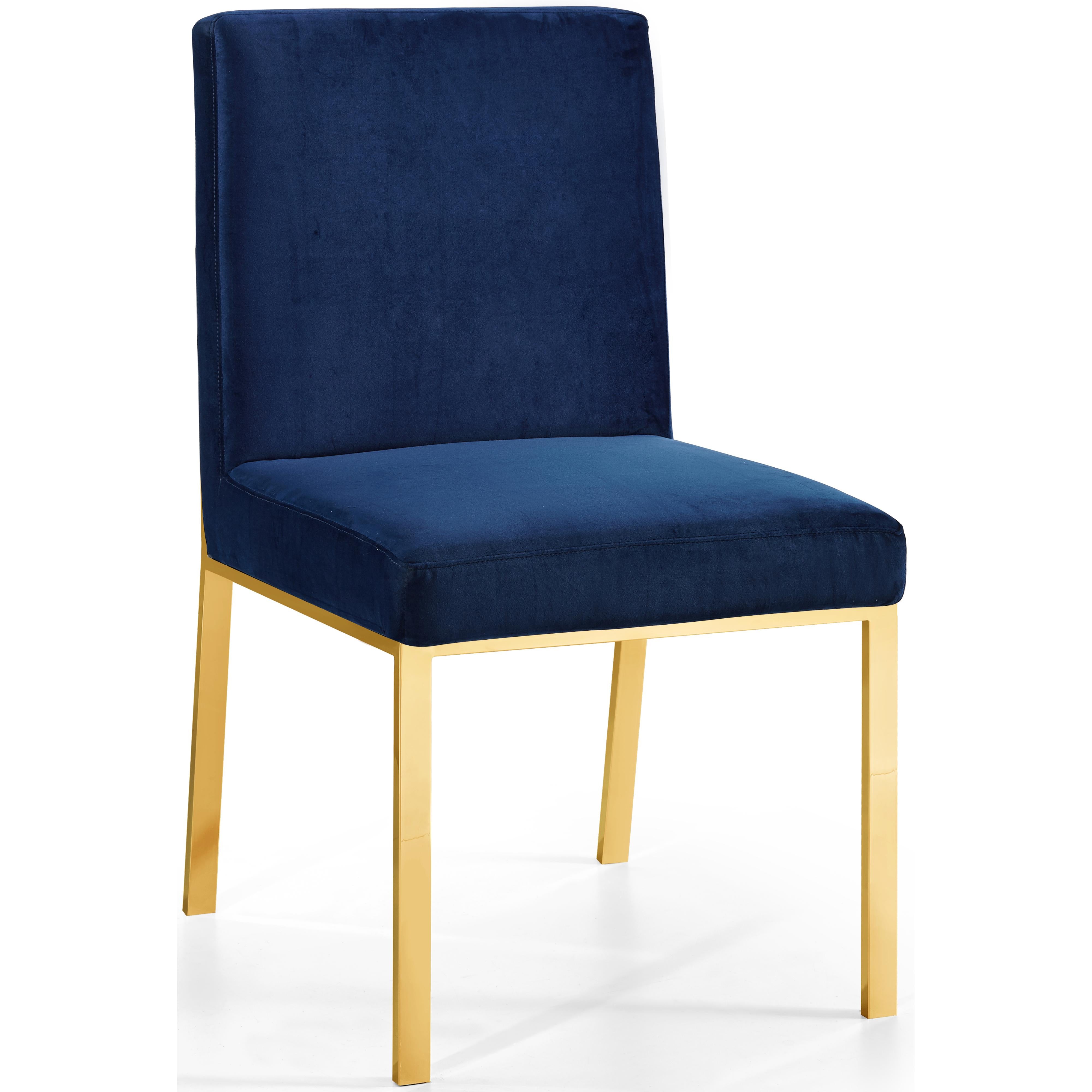 Meridian Opal Navy Velvet Dining Chair