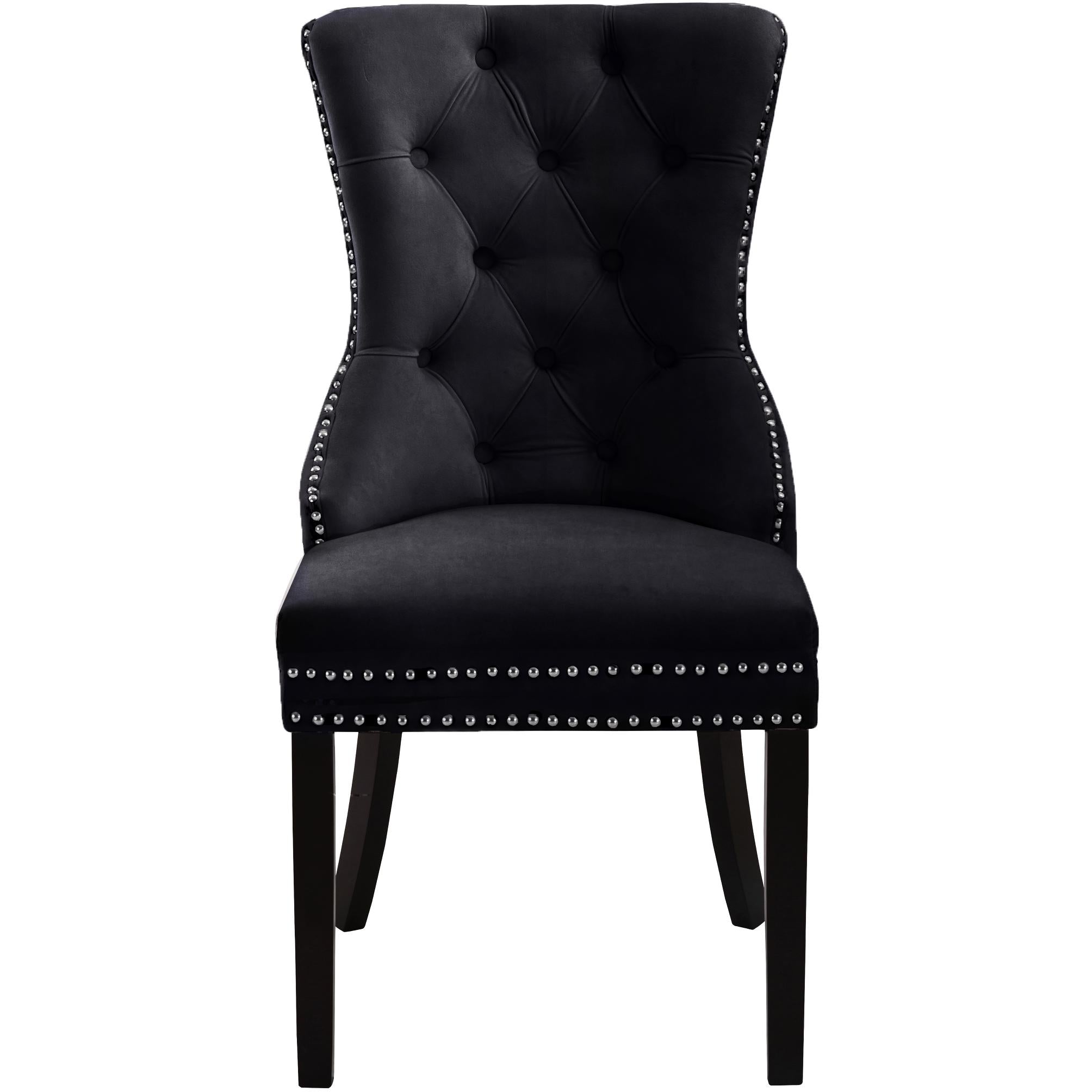 Meridian Nikki Black Velvet Dining Chair