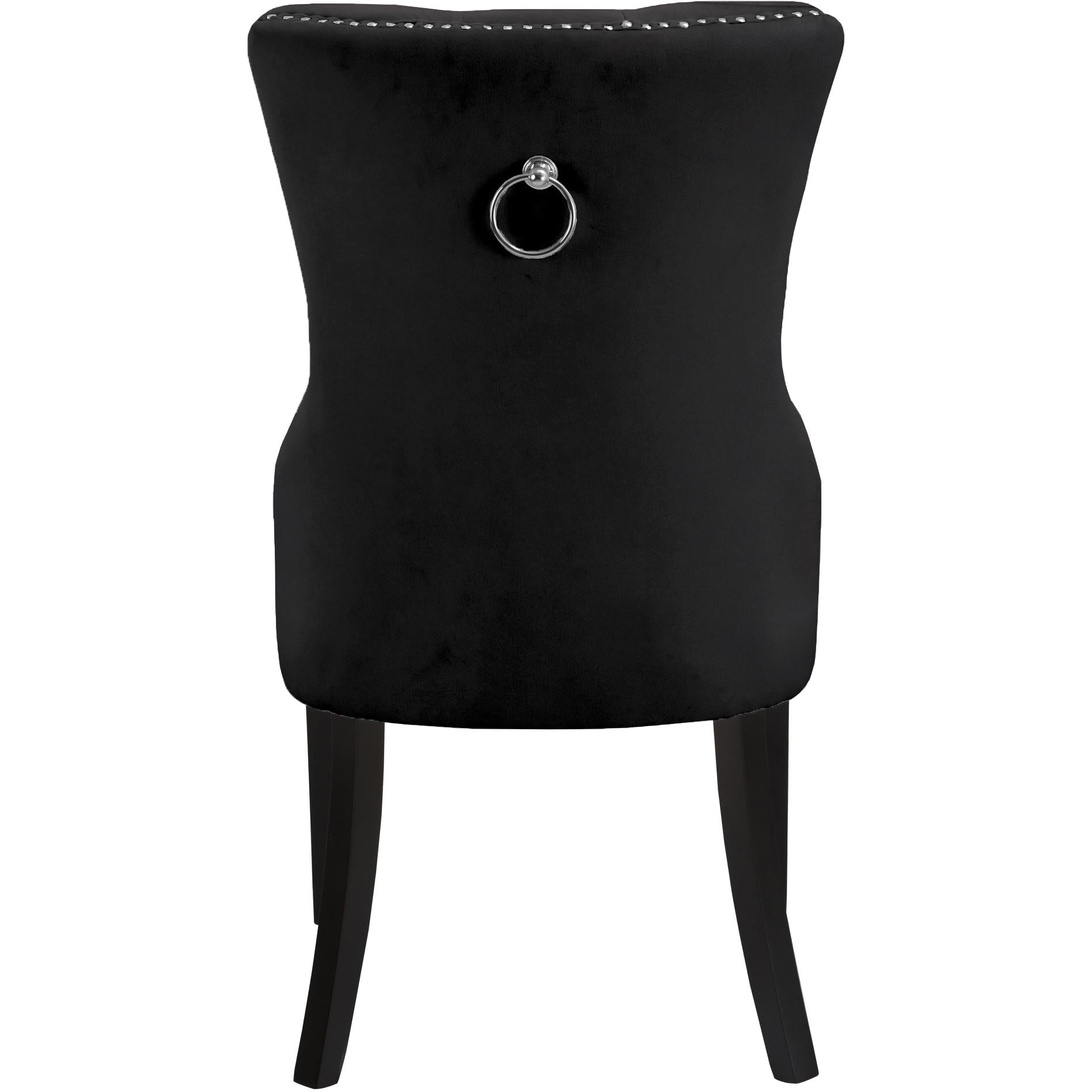 Meridian Nikki Black Velvet Dining Chair