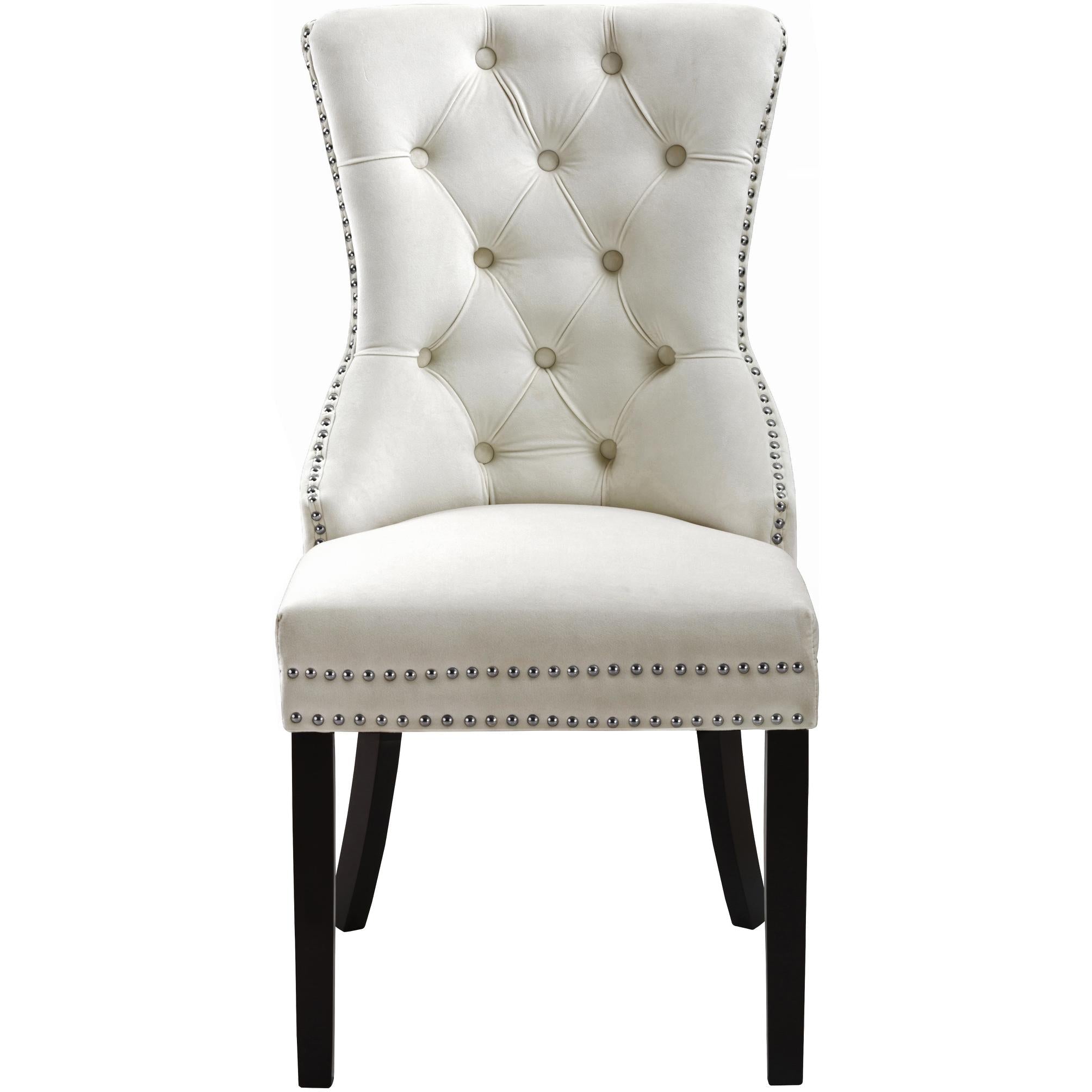 Meridian Nikki Cream Velvet Dining Chair