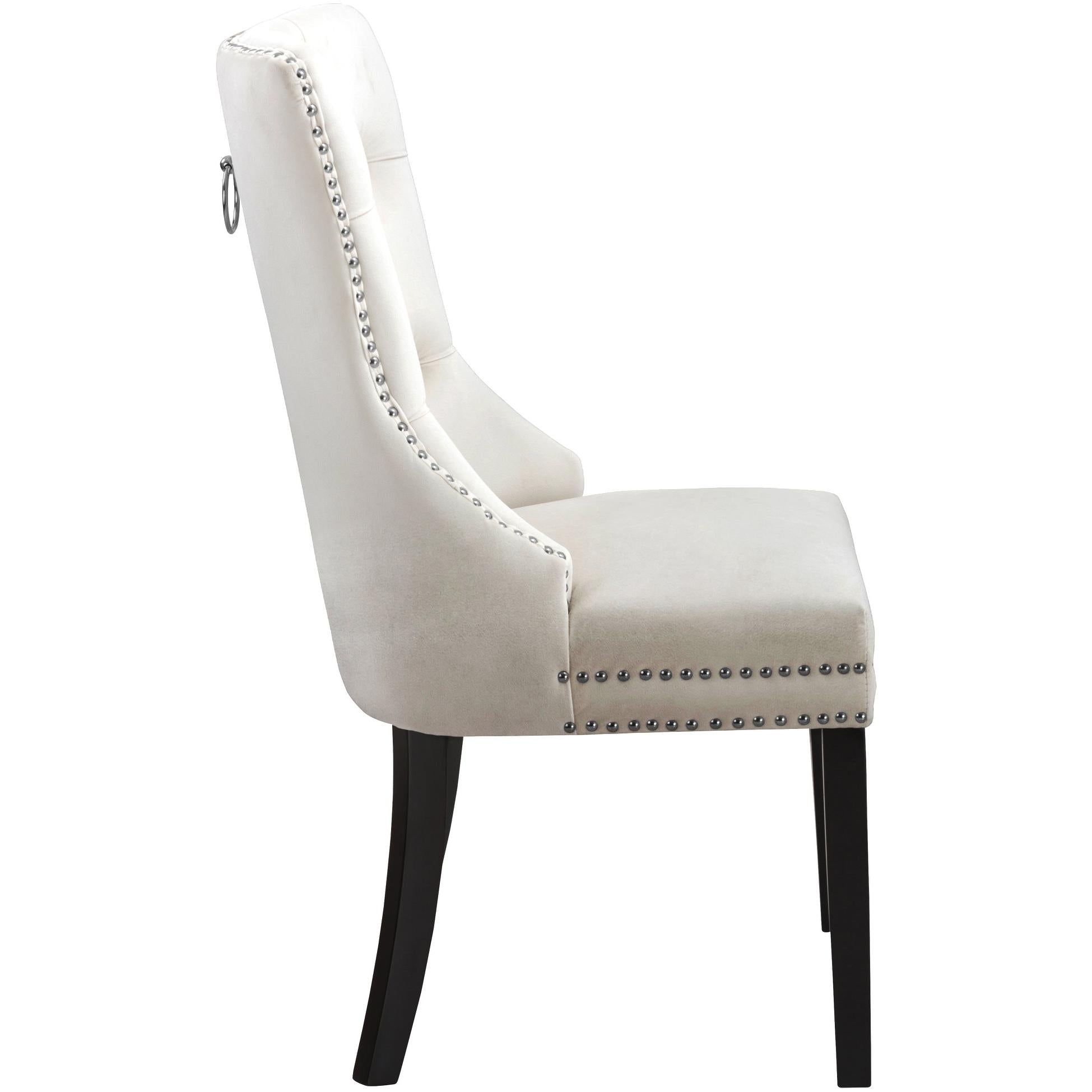 Meridian Nikki Cream Velvet Dining Chair