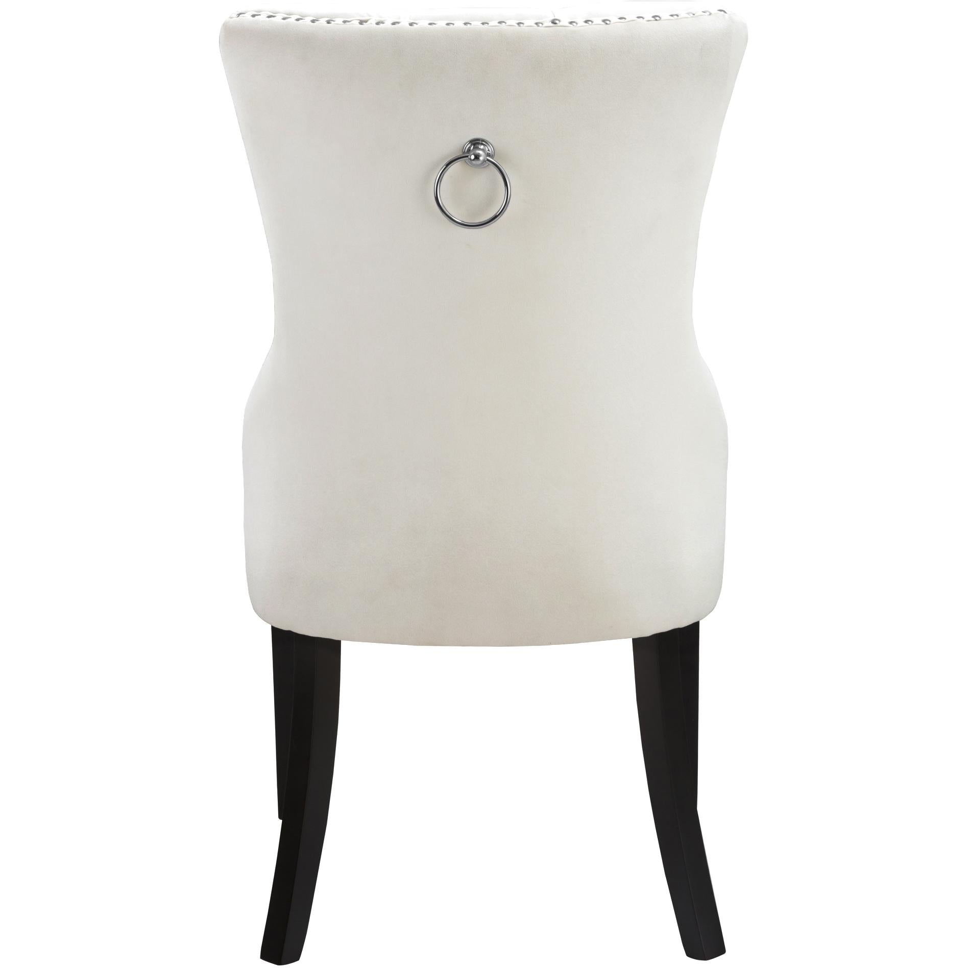 Meridian Nikki Cream Velvet Dining Chair