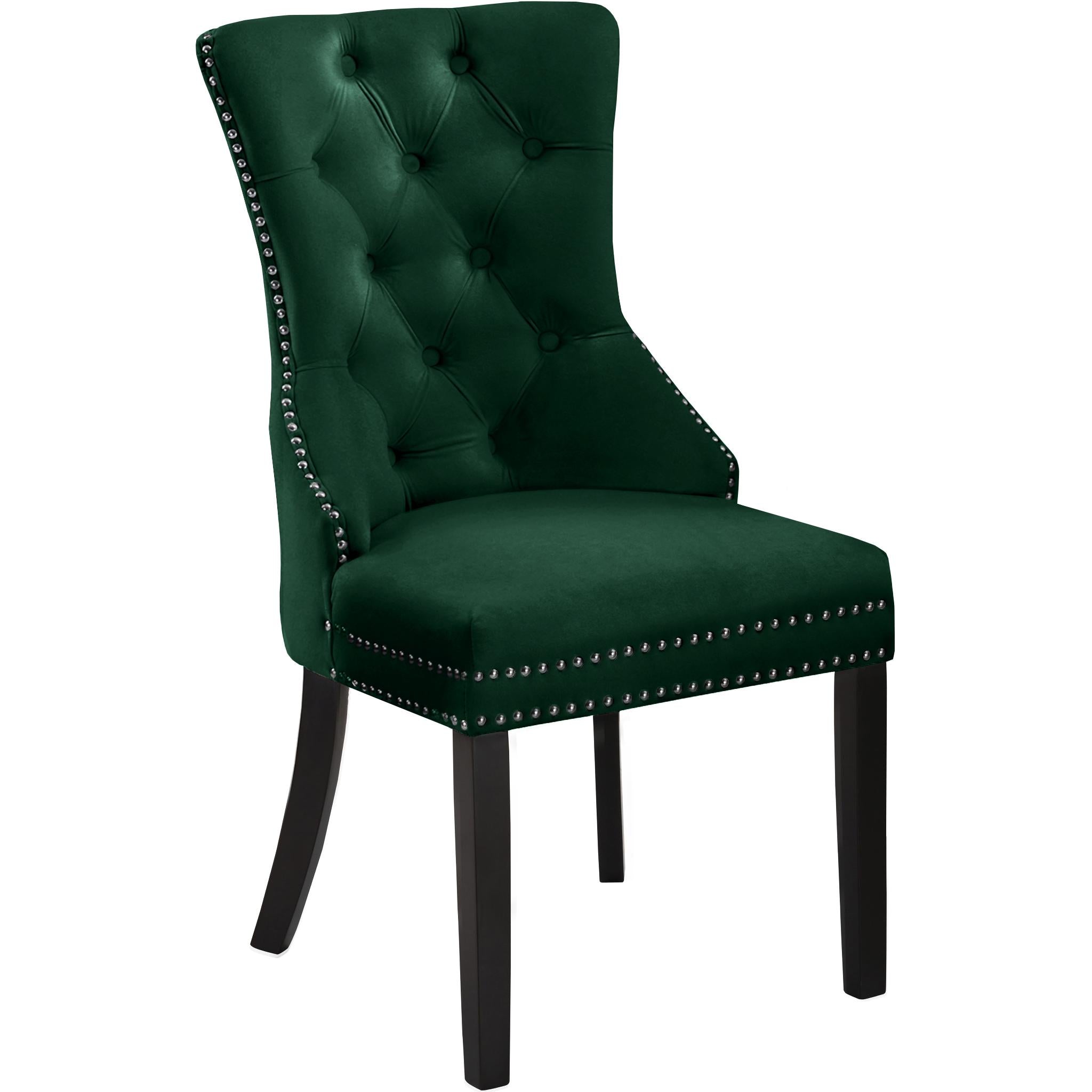 Meridian Nikki Green Velvet Dining Chair