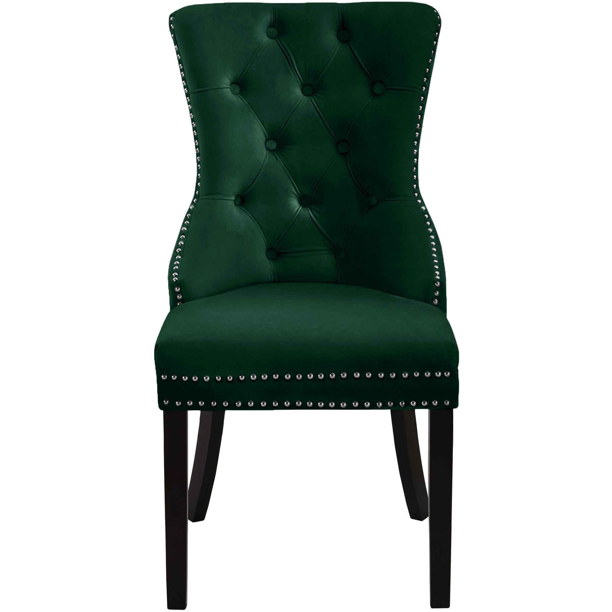 Meridian Nikki Green Velvet Dining Chair