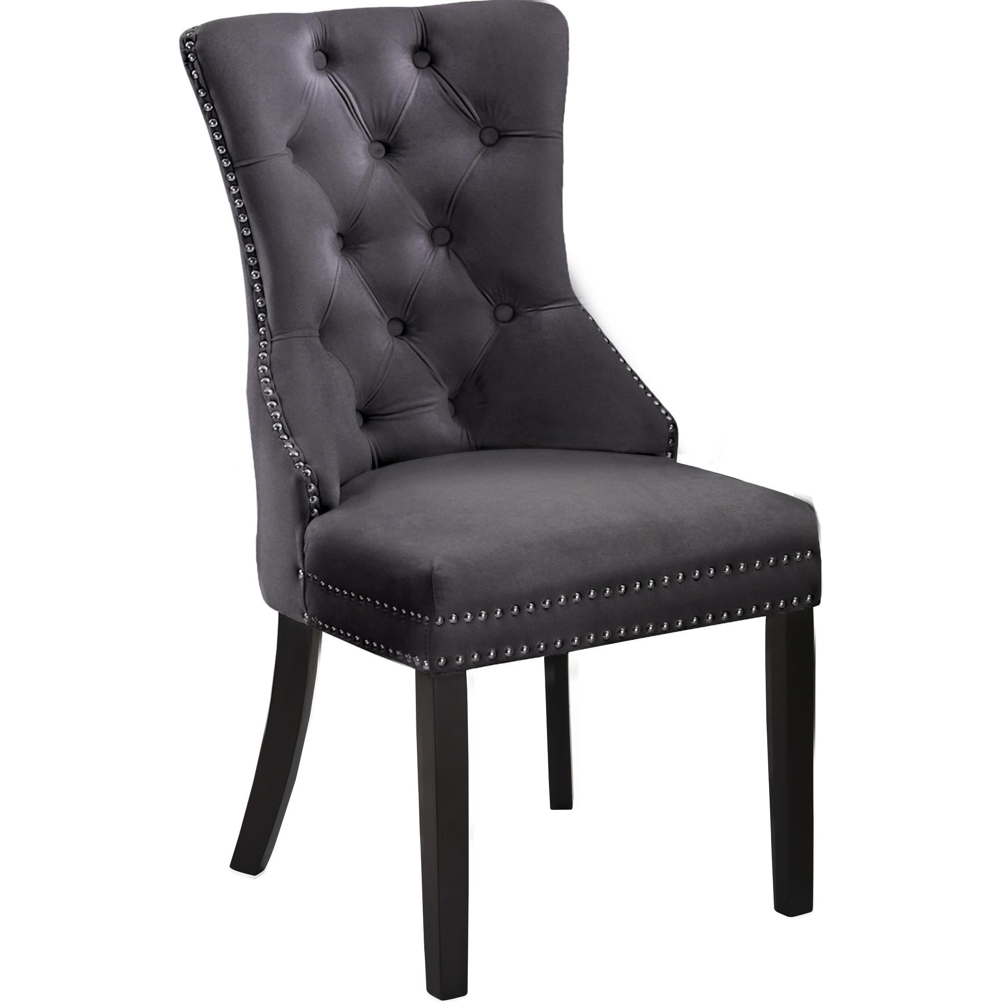 Meridian Nikki Grey Velvet Dining Chair