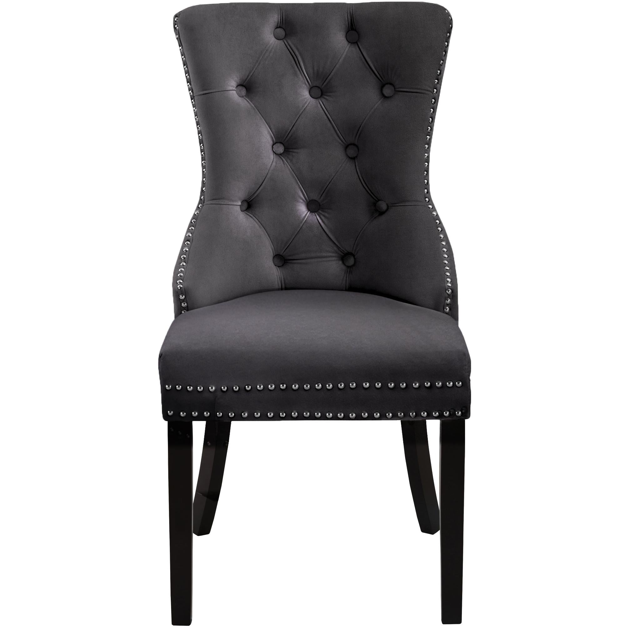 Meridian Nikki Grey Velvet Dining Chair