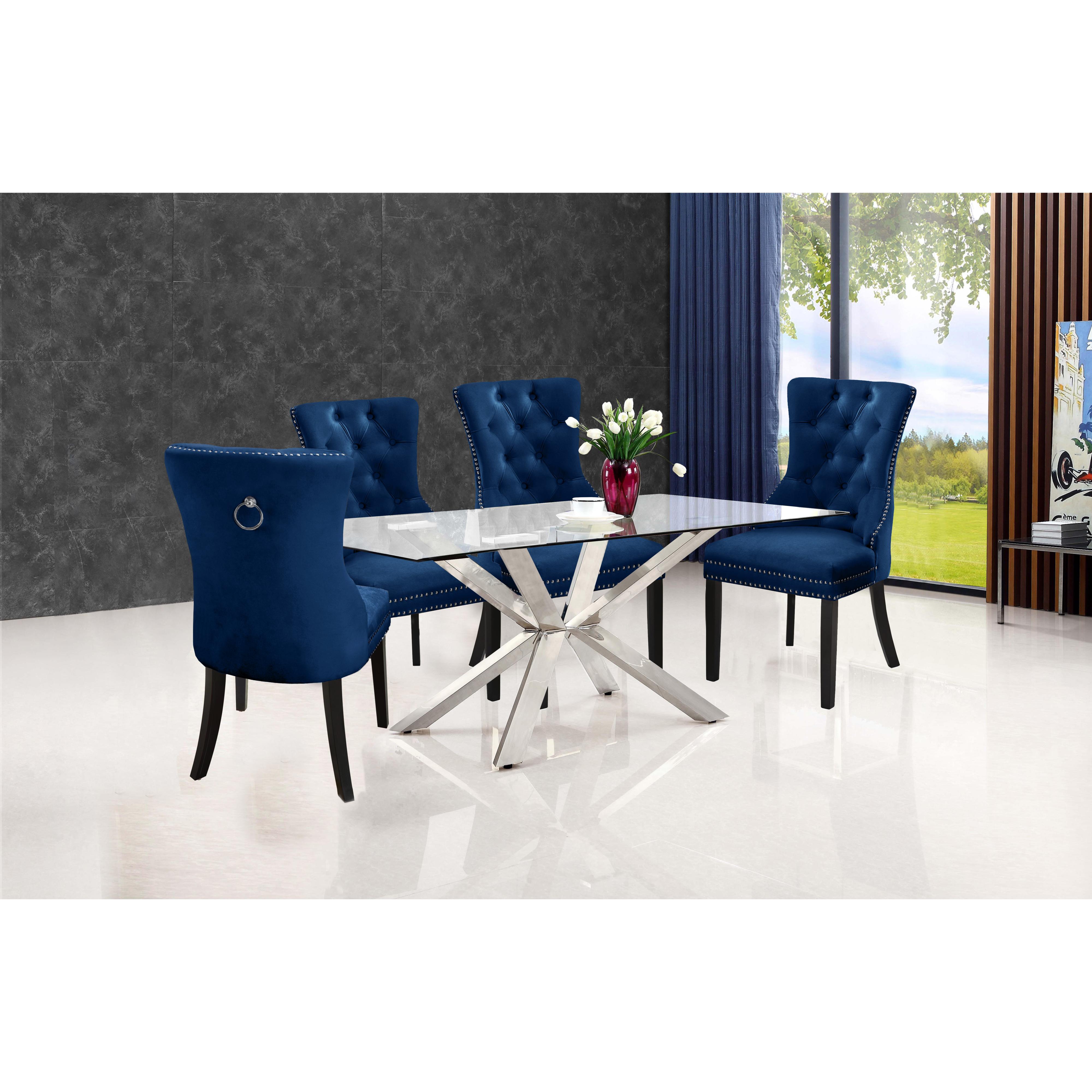 Meridian Nikki Navy Velvet Dining Chair