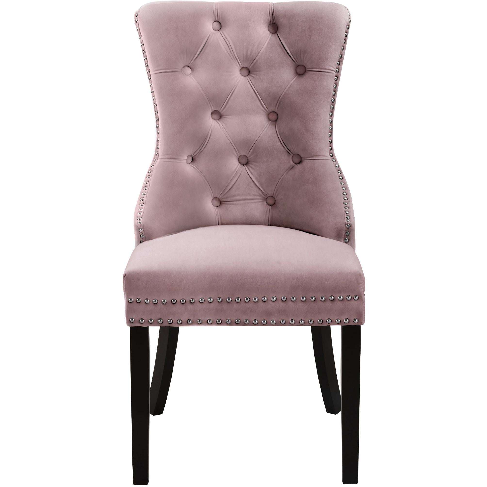 Meridian Nikki Pink Velvet Dining Chair