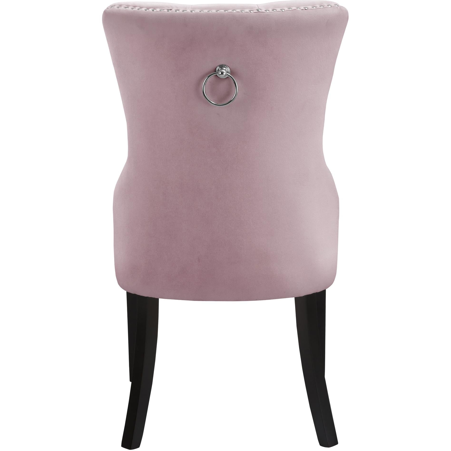 Meridian Nikki Pink Velvet Dining Chair