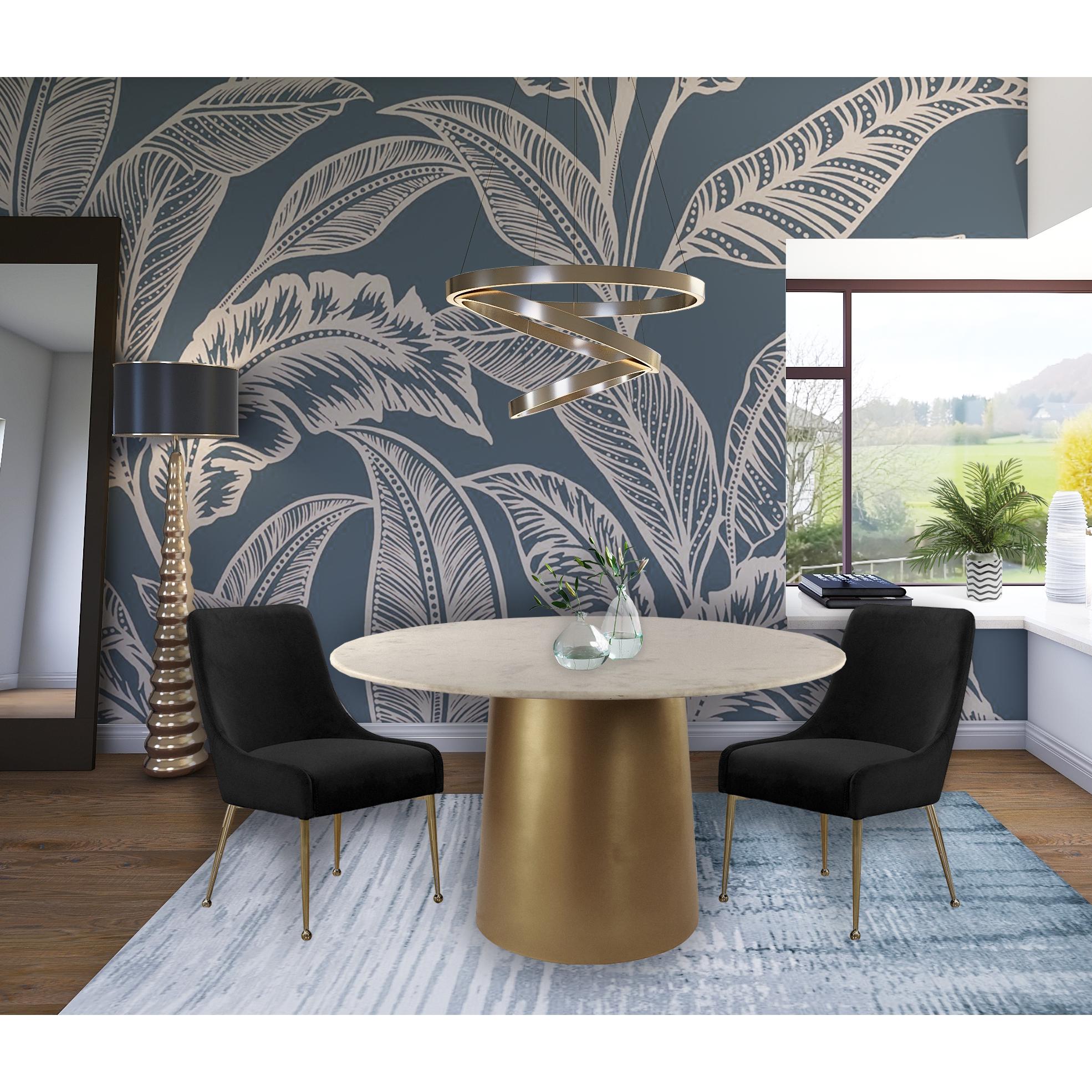 Meridian Owen Black Velvet Dining Chair