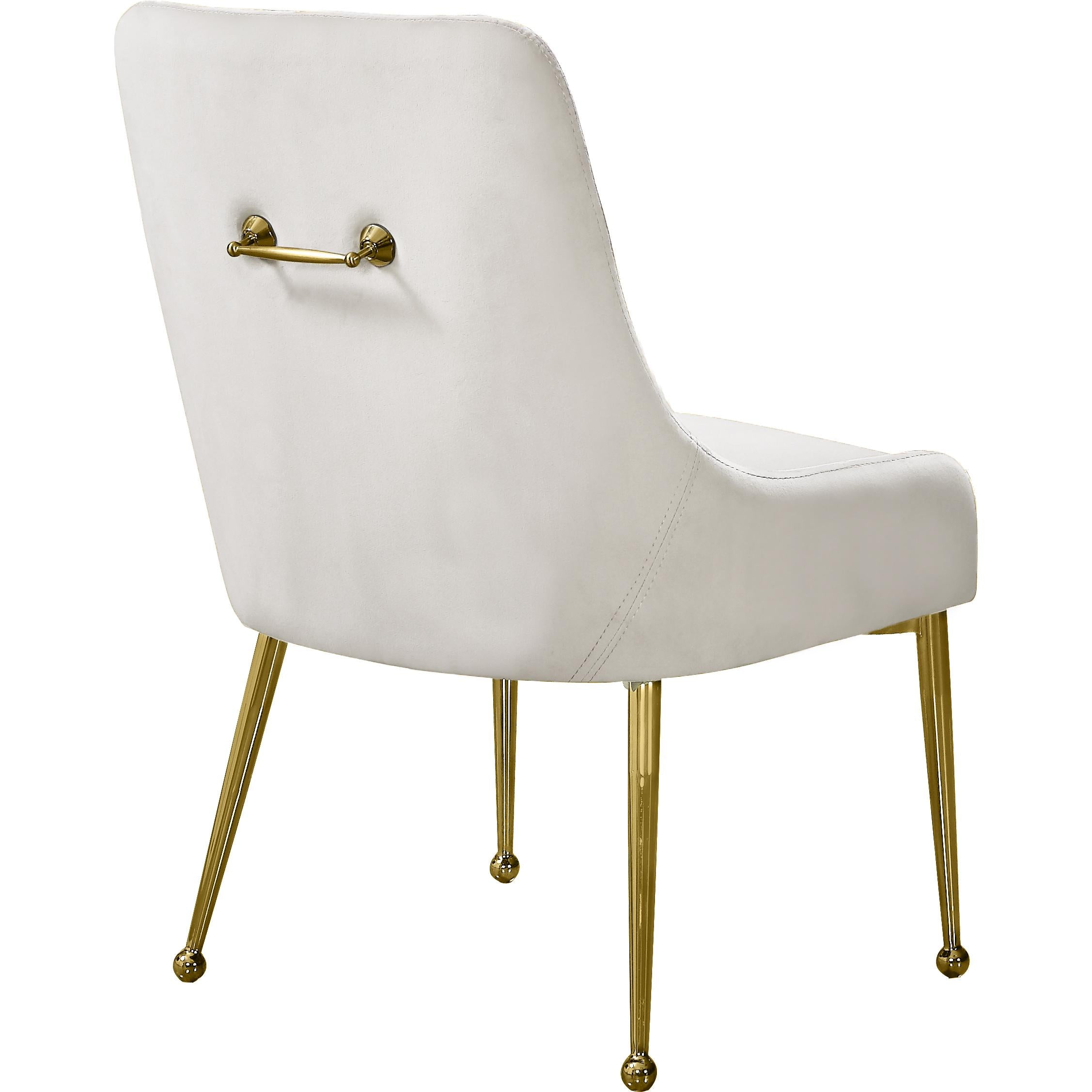 Meridian Owen Cream Velvet Dining Chair
